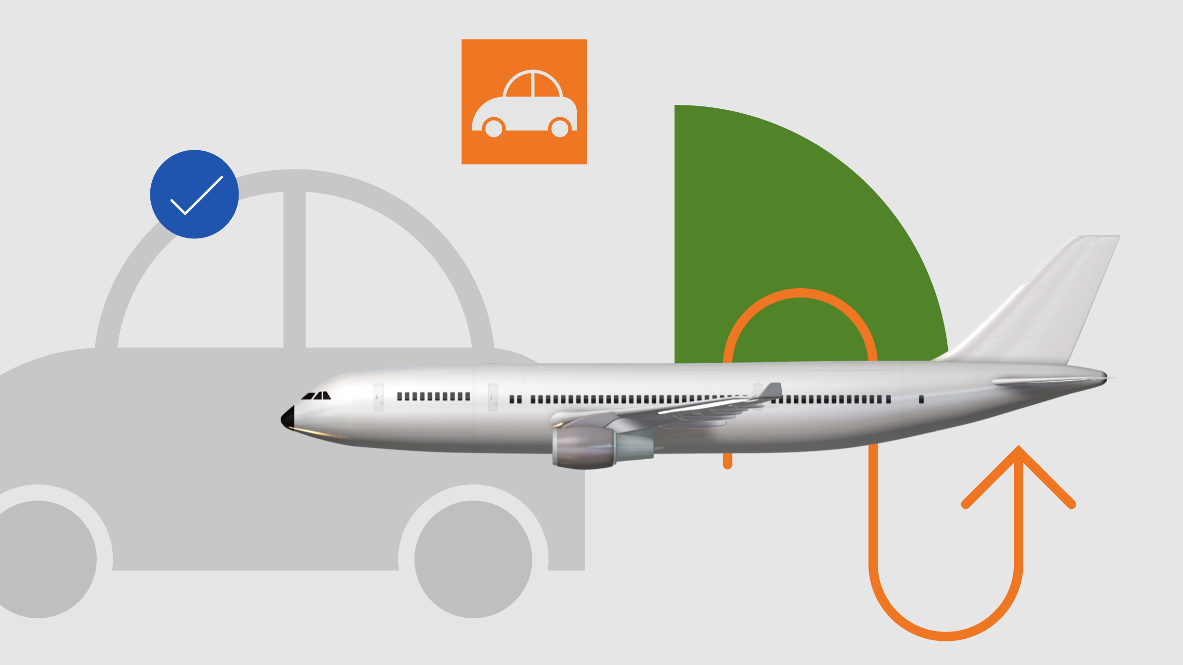 Collage illustration for Consumer Cyclical Sector with a plane
