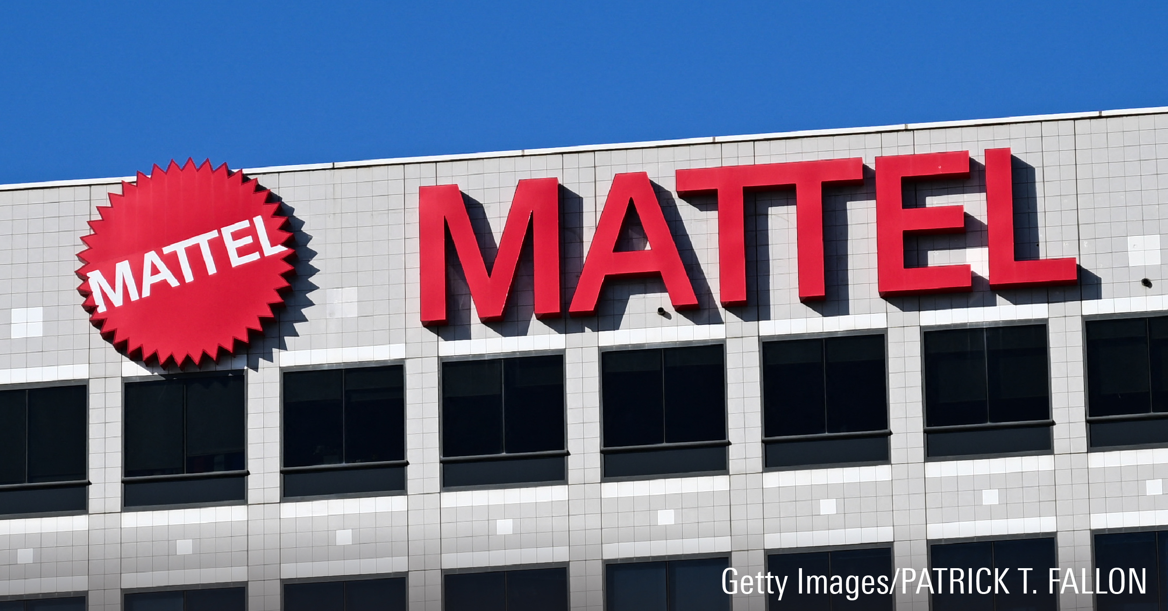 The Mattel, Inc. logo is displayed outside the headquarters.