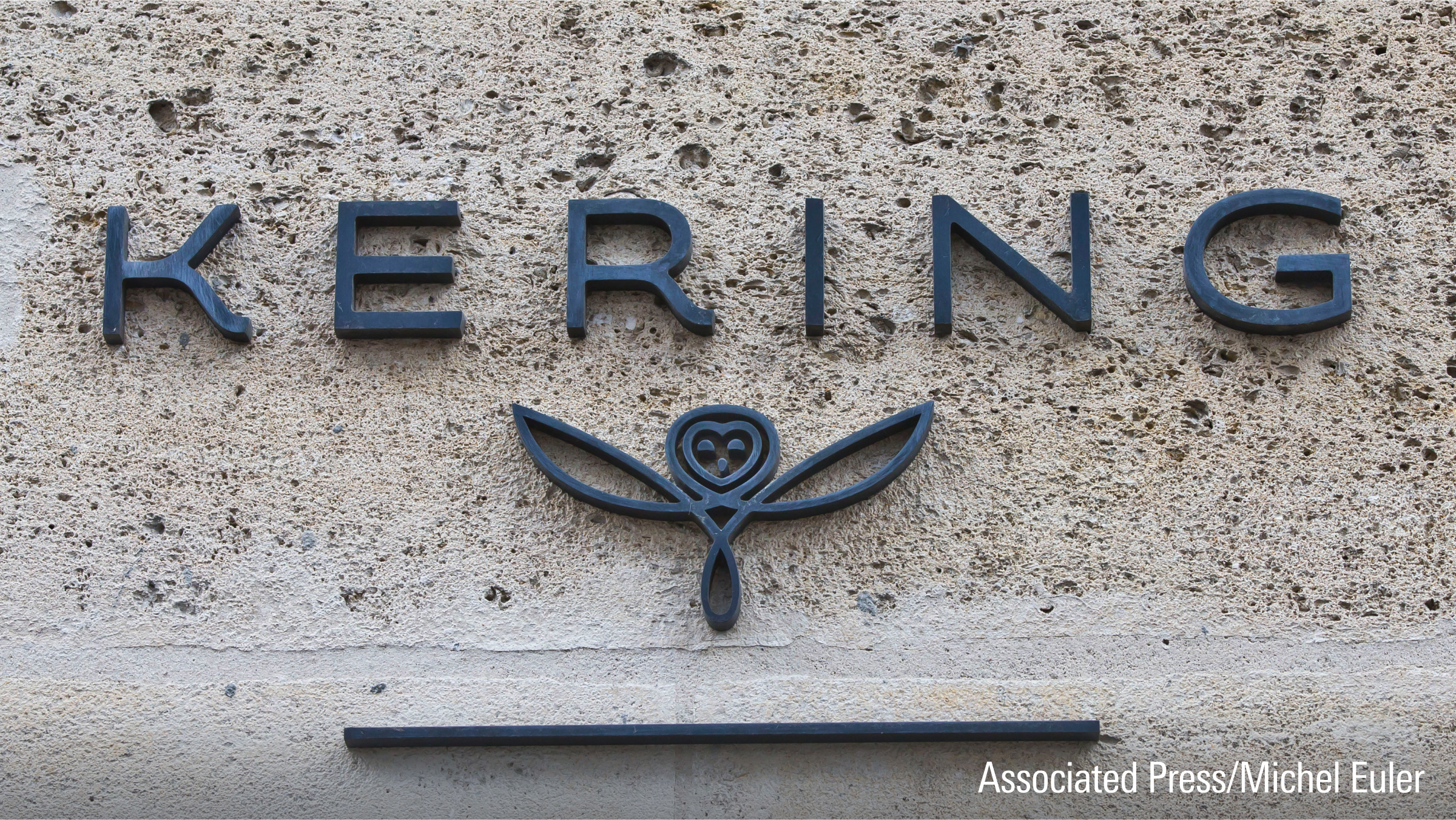 The logo of French luxury group Kering is pictured in Paris, France.