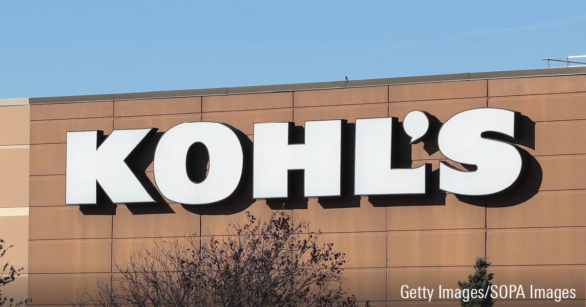 Kohl's logo sign displayed on building.