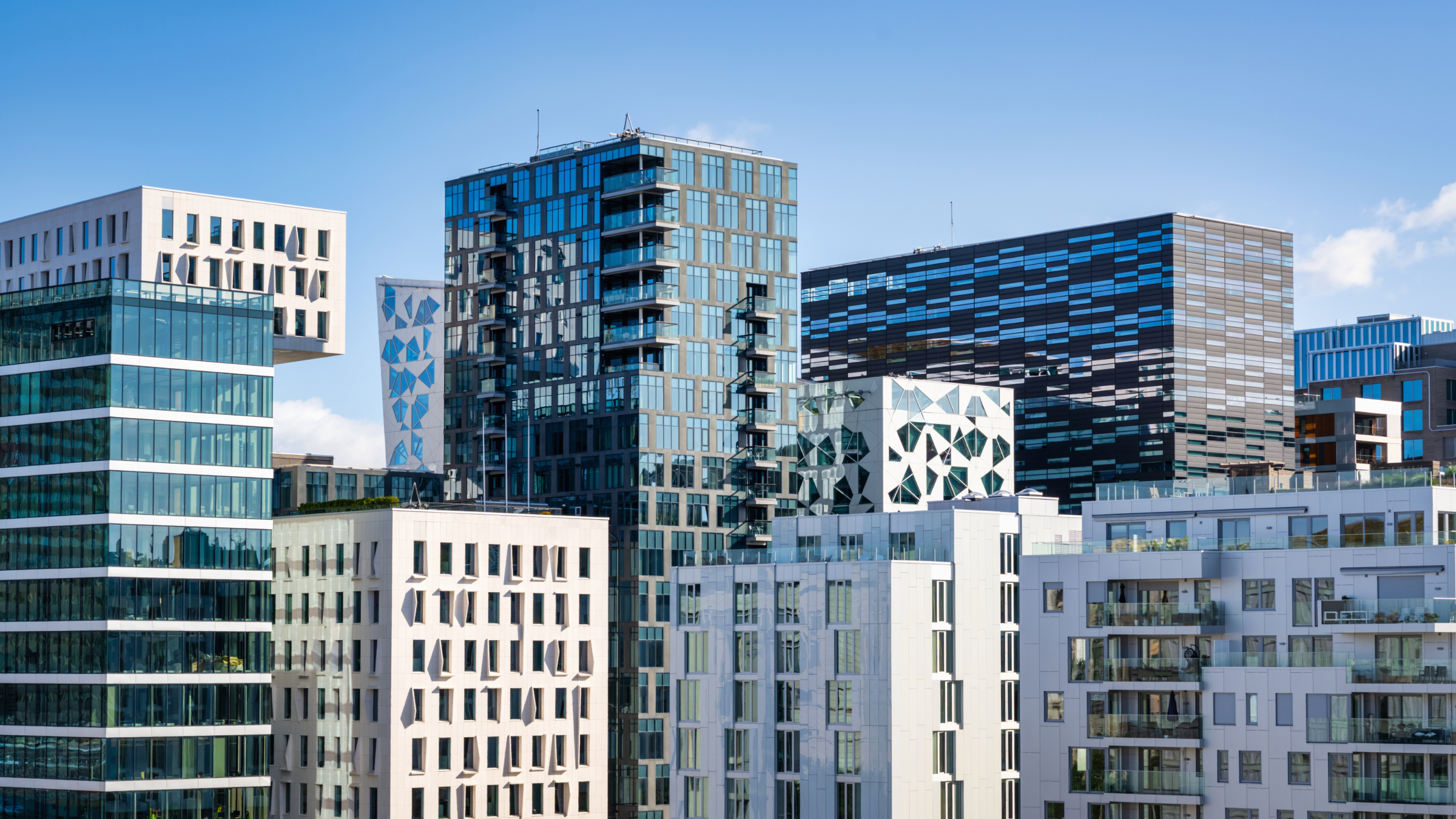 Exterior of business district in Oslo.