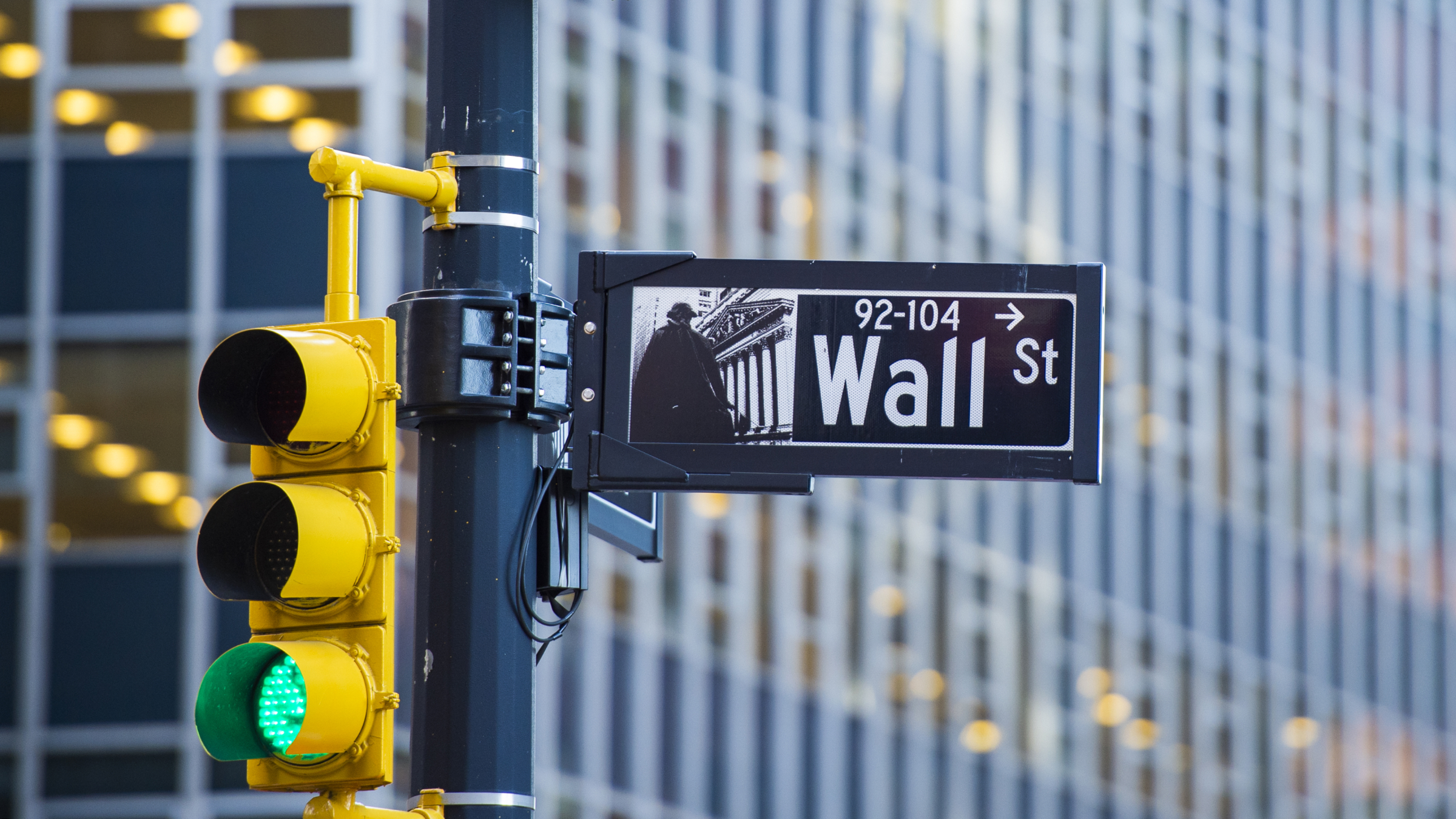 A street sign on Wall St, New York.