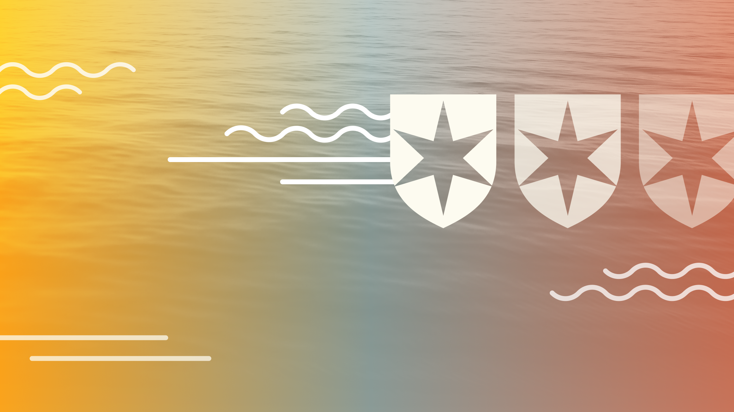 An image of water with gradient overlay, Morningstar Medalist Ratings, and wave patterns.