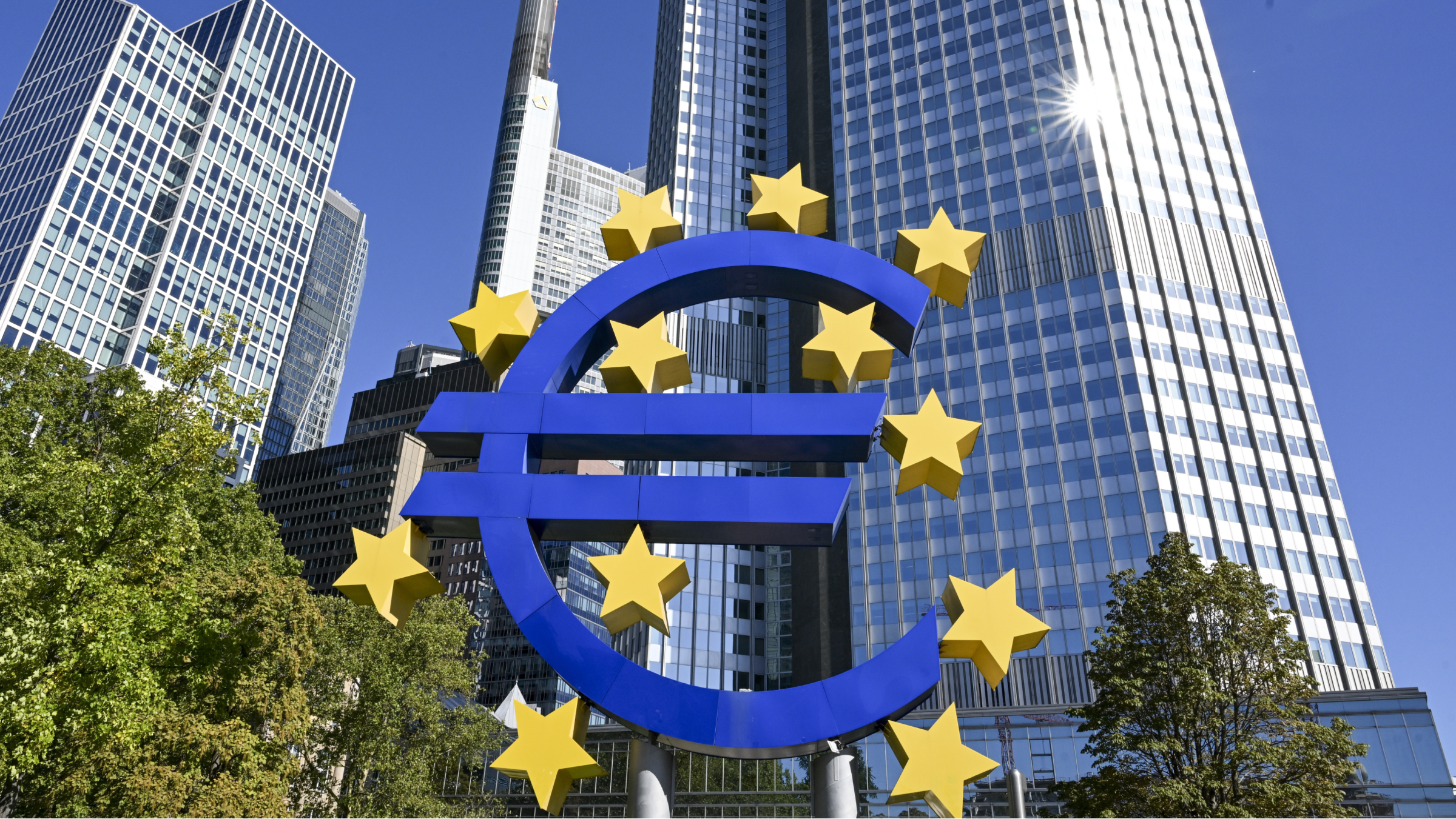 The European Central Bank building with euro symbol is seen in Frankfurt, Germany.