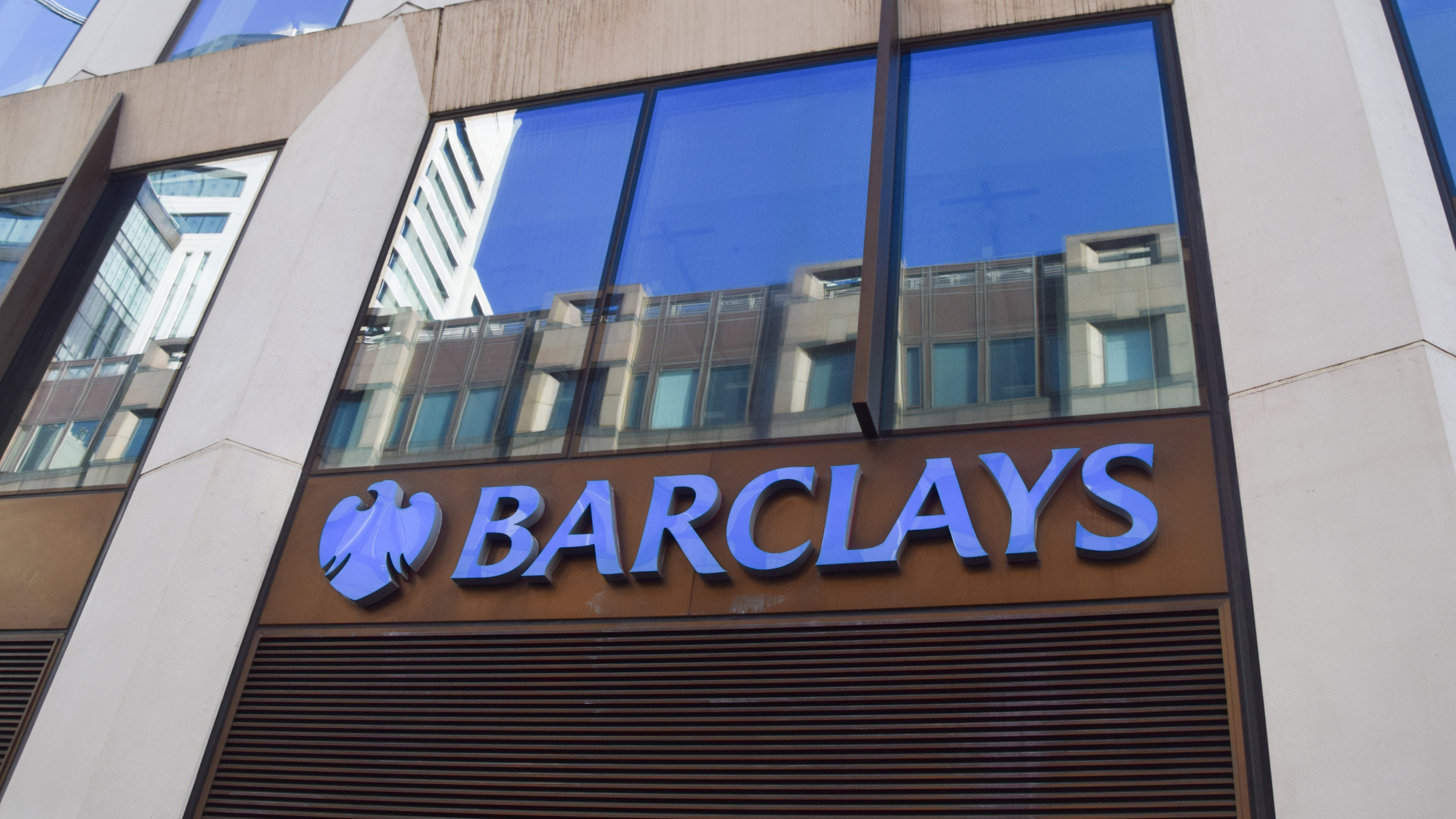 General view of a Barclays bank in Moorgate.
