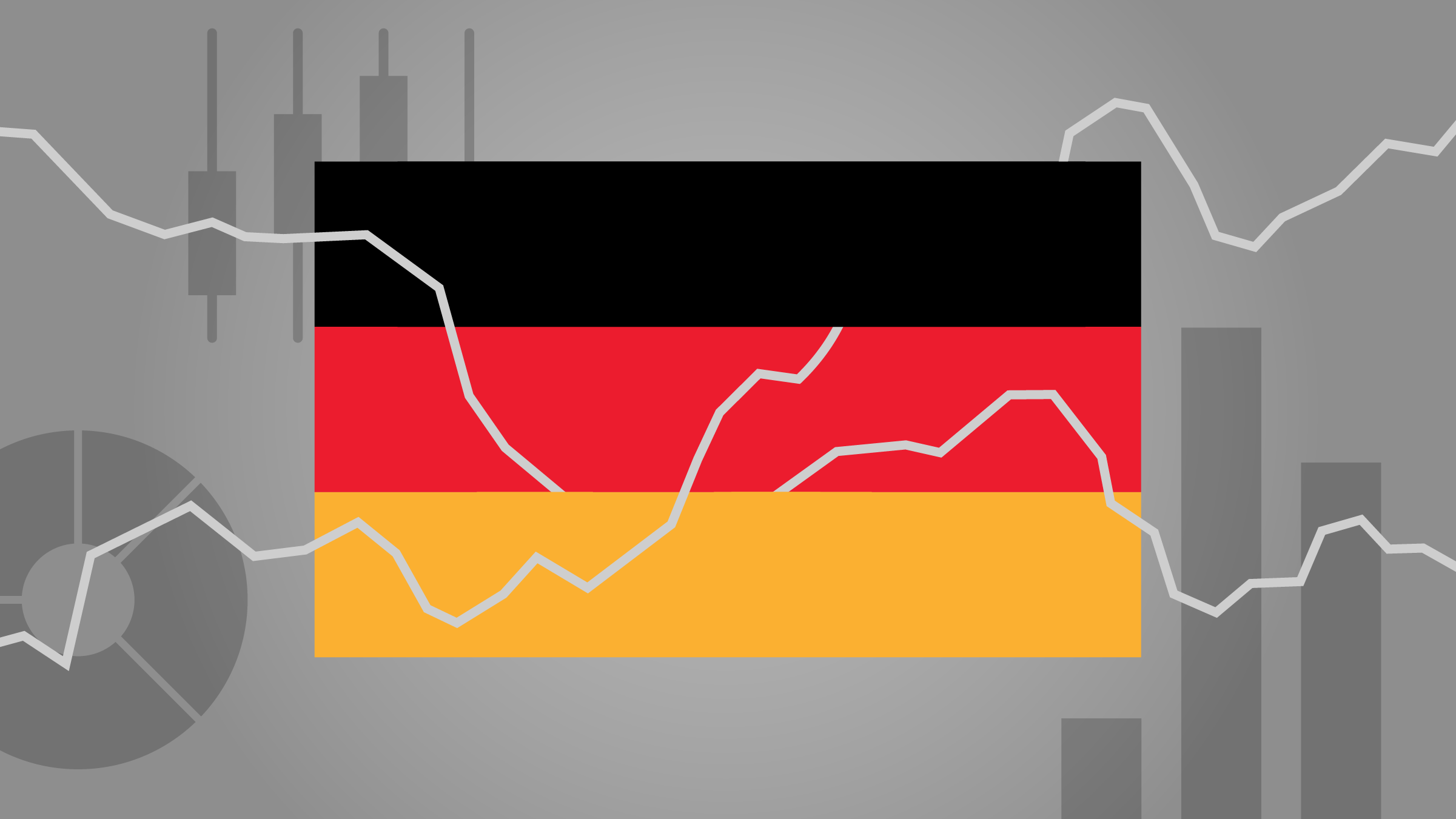 illustration d&apos;un drapeau avec des ic&ocirc;nes graphiques et des lignes de s&eacute;ries temporelles.