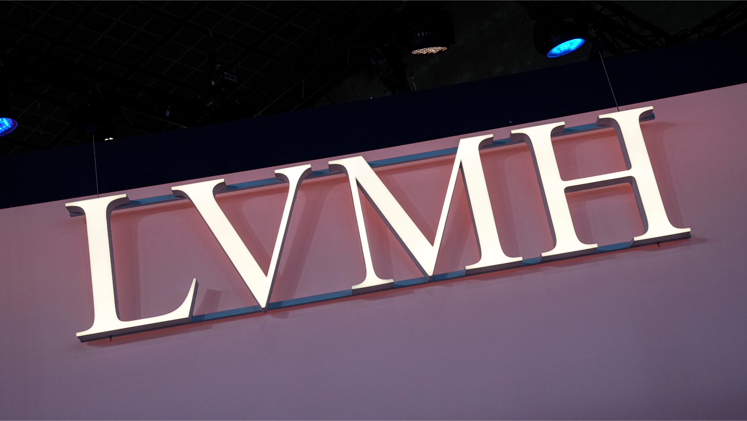The LVMH logo is photographed at the Vivatech show.