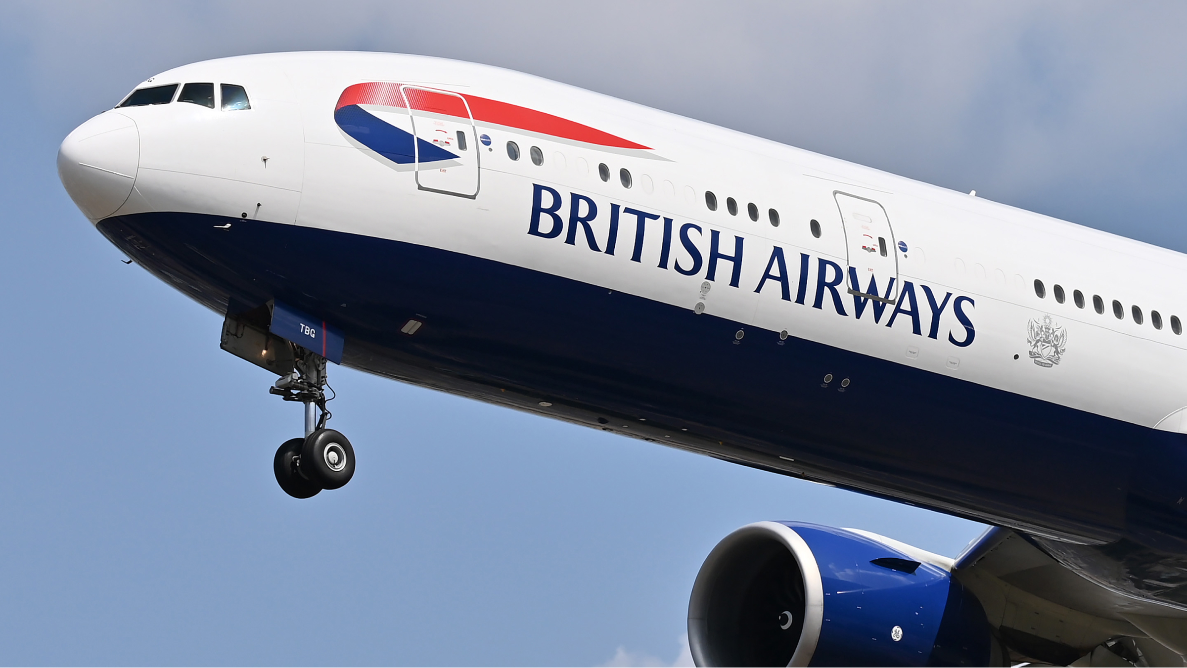 British Airway logo on airplane exterior.