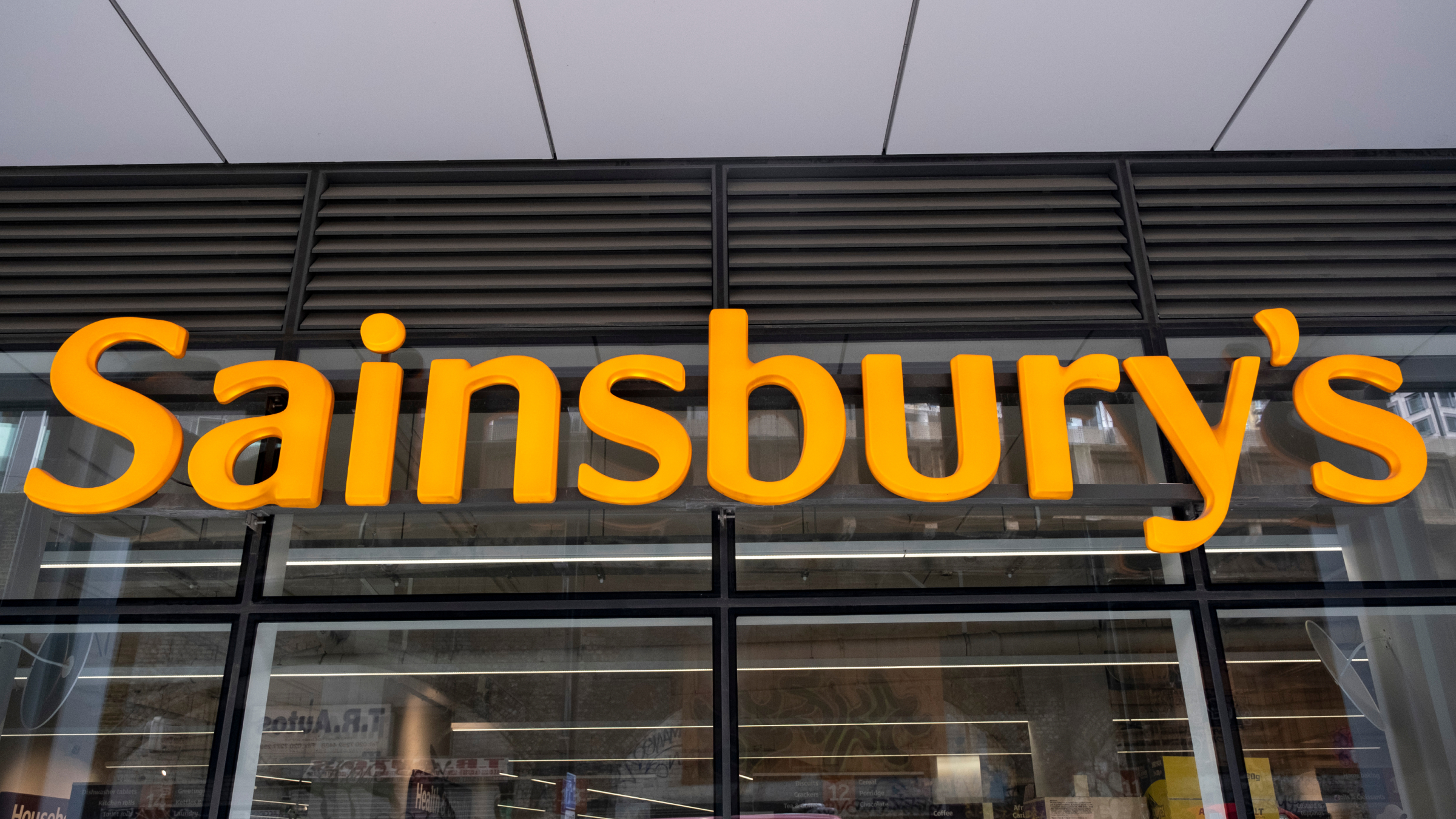Sign for supermarket chain Sainsburys.