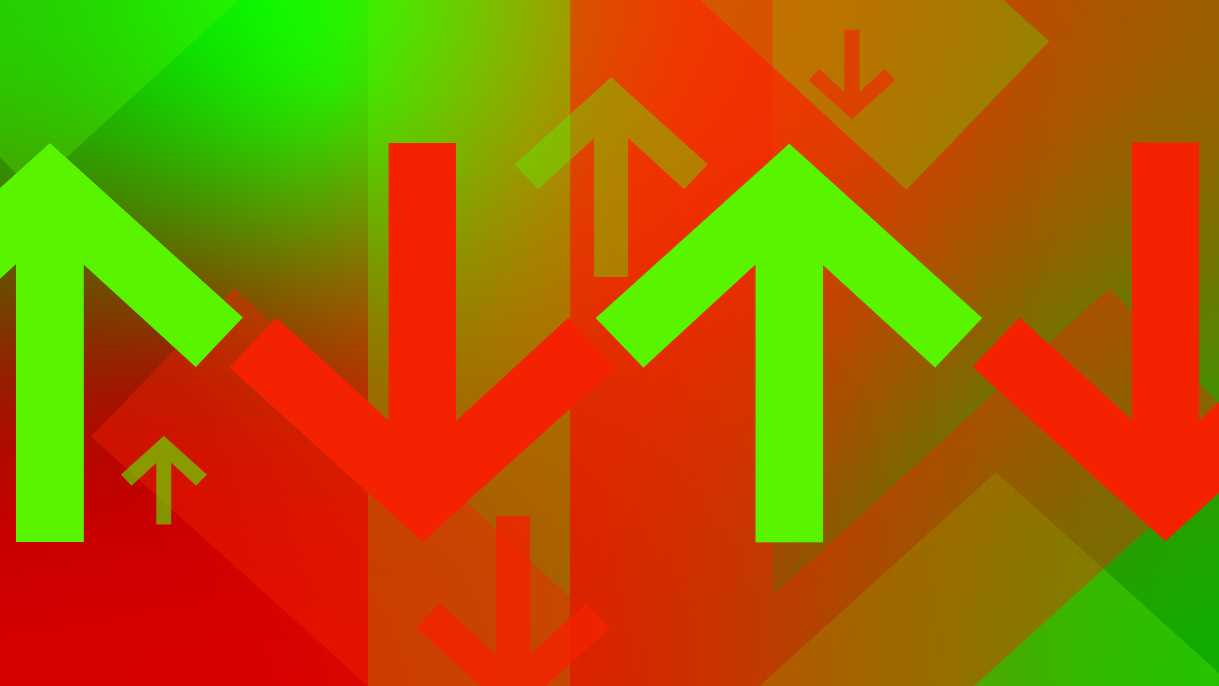 Illustration of red and green arrows