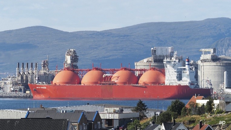 LNG tanker in port