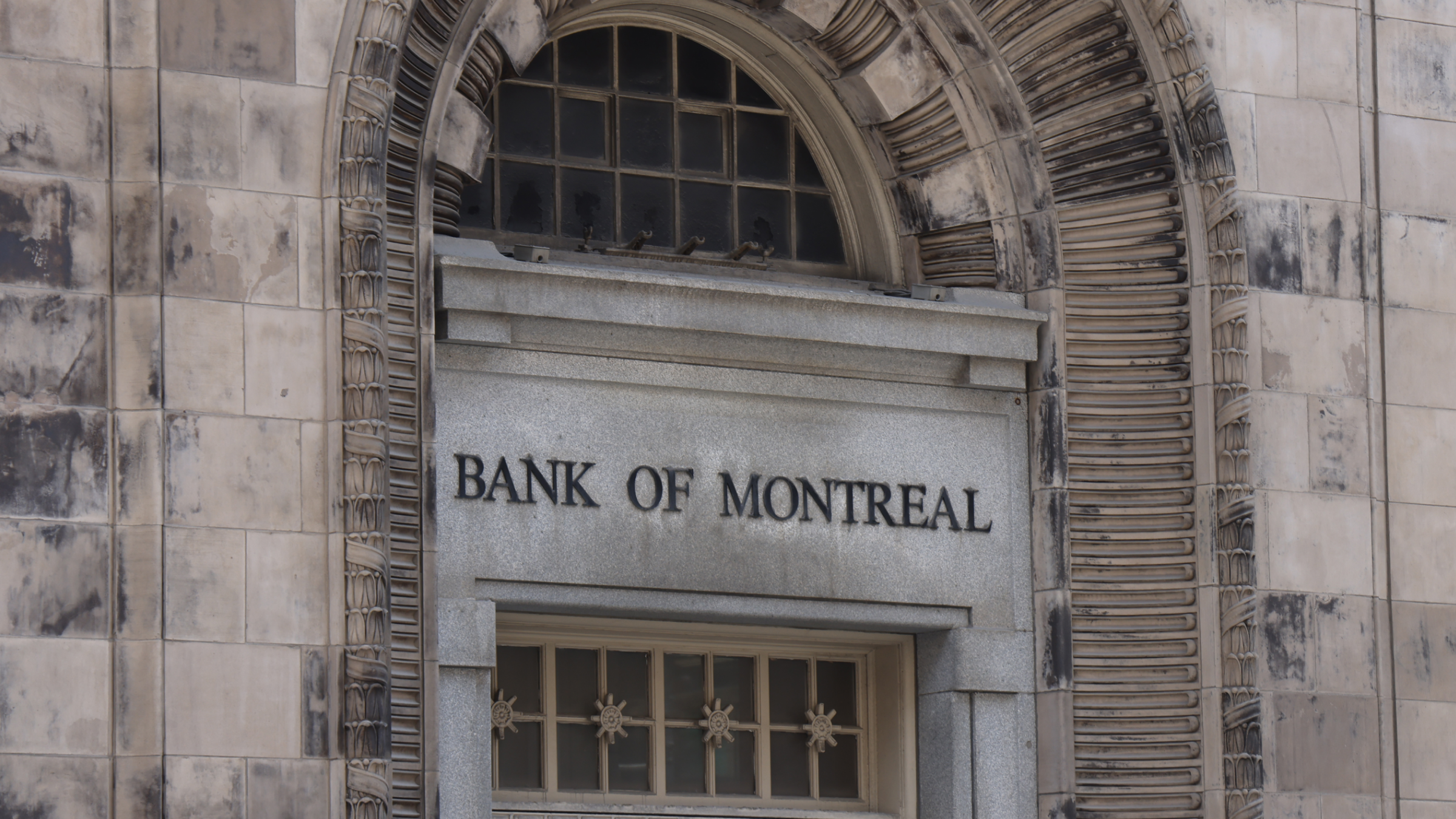 Bank of Montreal (BMO) building is standing in downtown Toronto, Ontario, Canada.