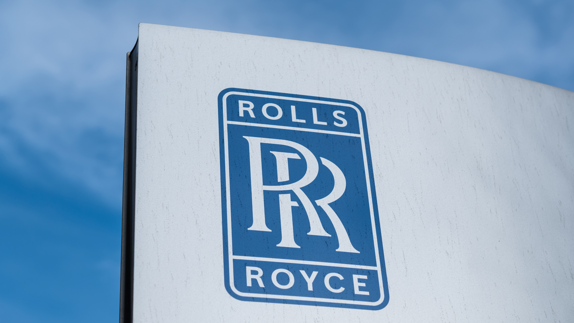 The Rolls Royce logo can be seen at the entrance to Rolls-Royce Power Systems AG.