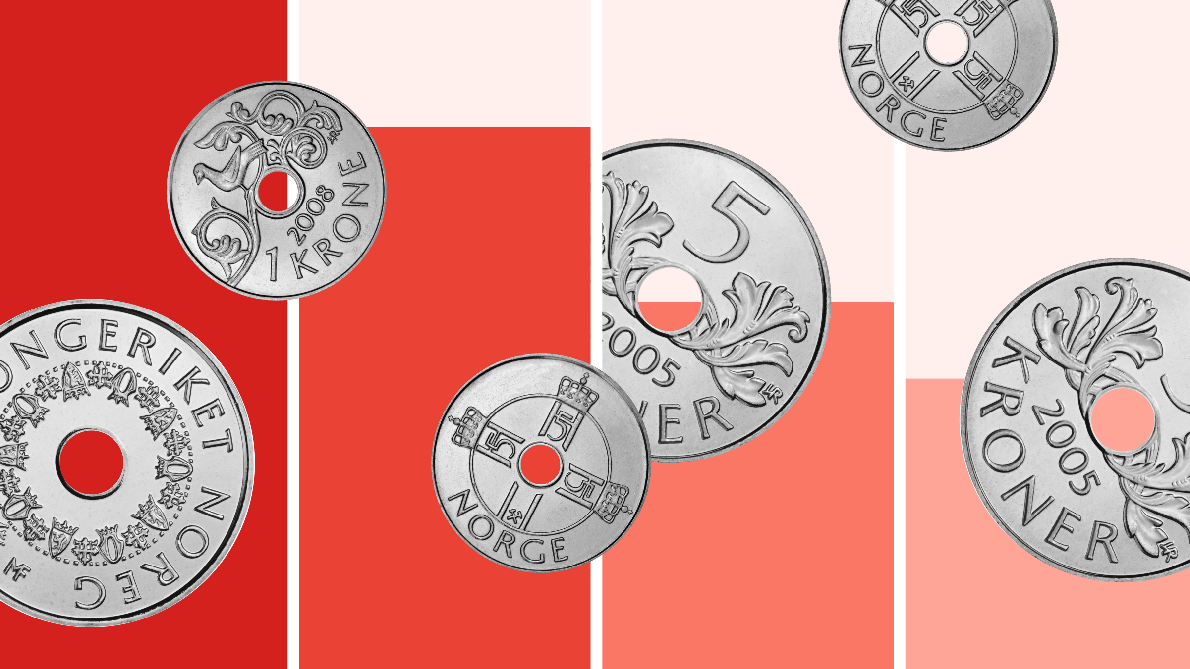 Illustration with coins floating over bar graphs
