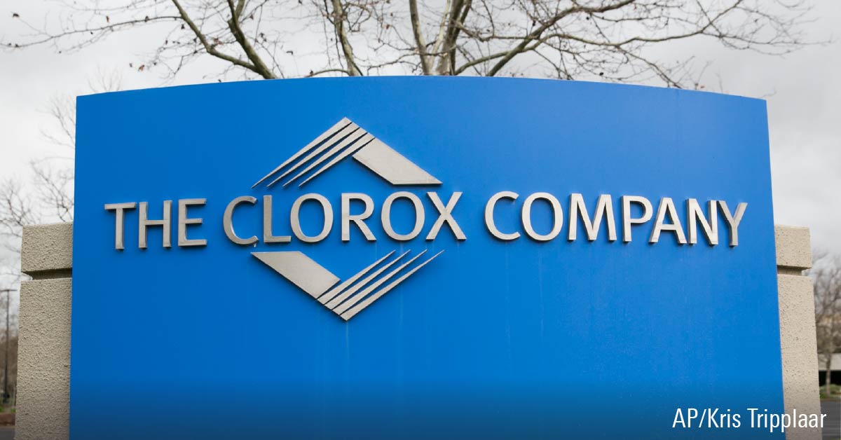 Logo sign outside of a facility occupied by The Clorox Company in Pleasanton, California.