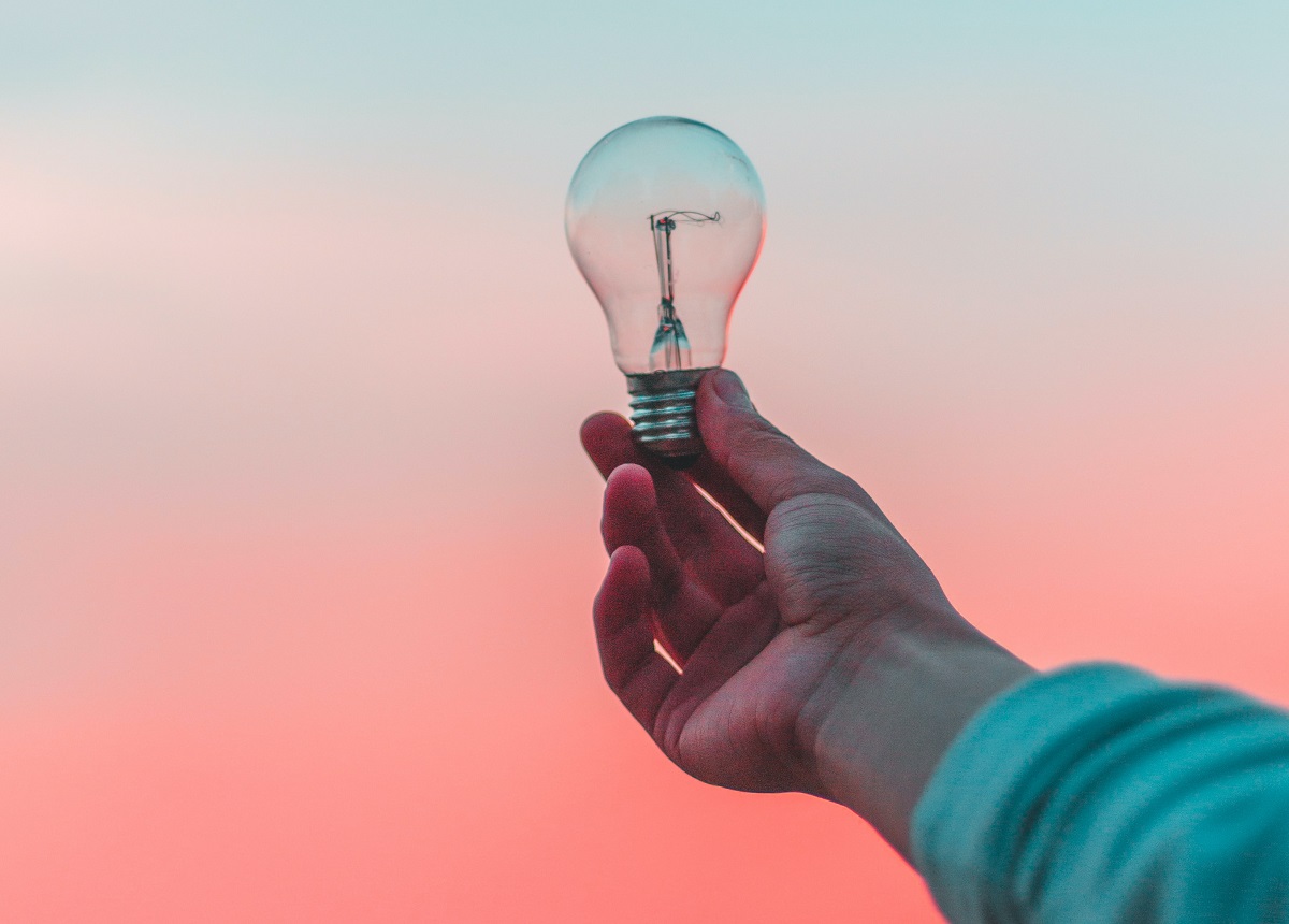 Light bulb in hand