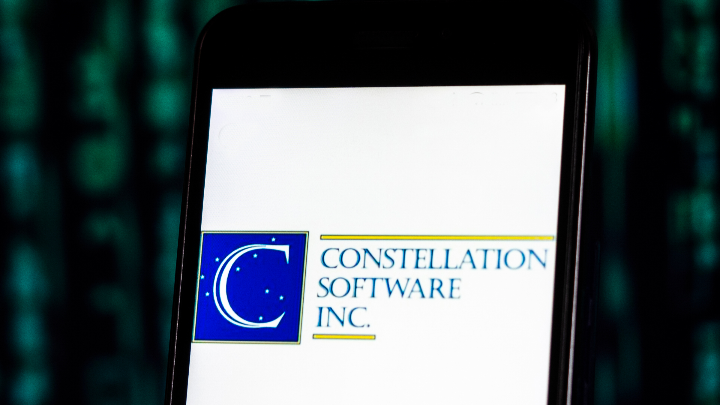 The Constellation Software company logo seen displayed on a smartphone.