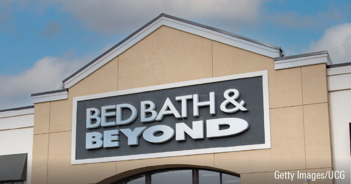 Bed Bath & Beyond sign displayed on building occupied by the enterprise.