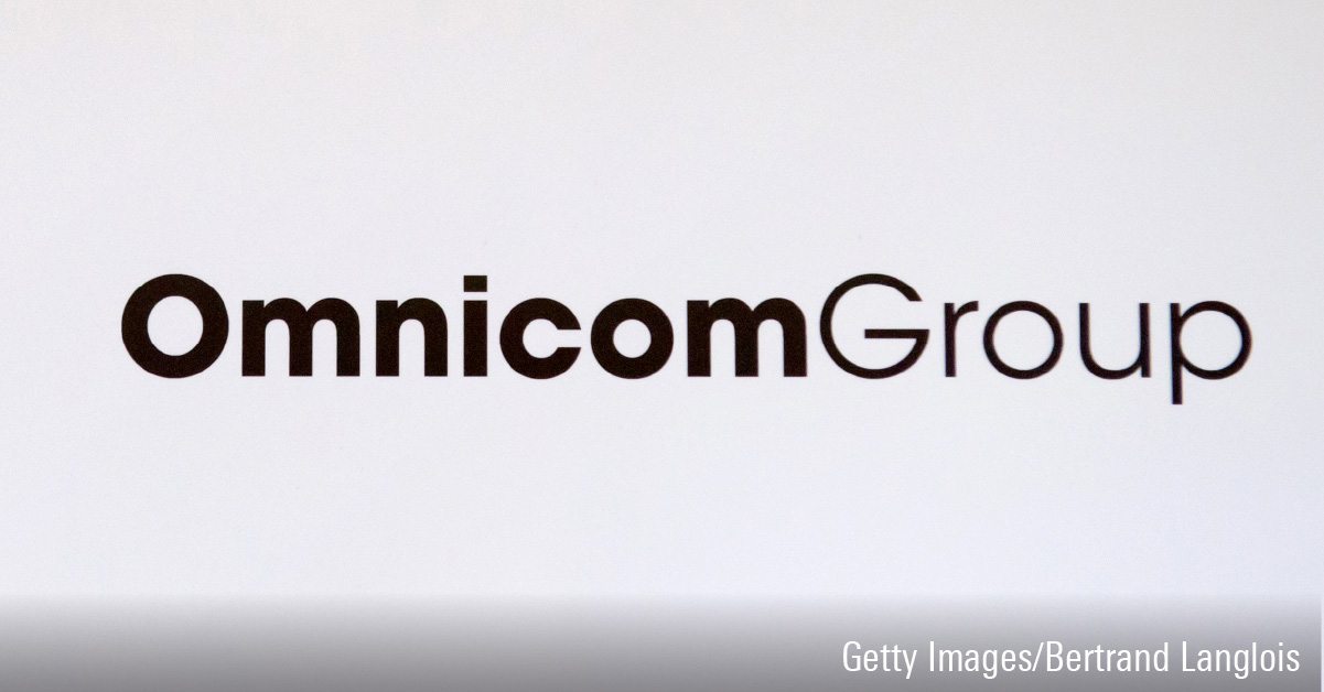 Logo of Omnicom Group in black on a white paper