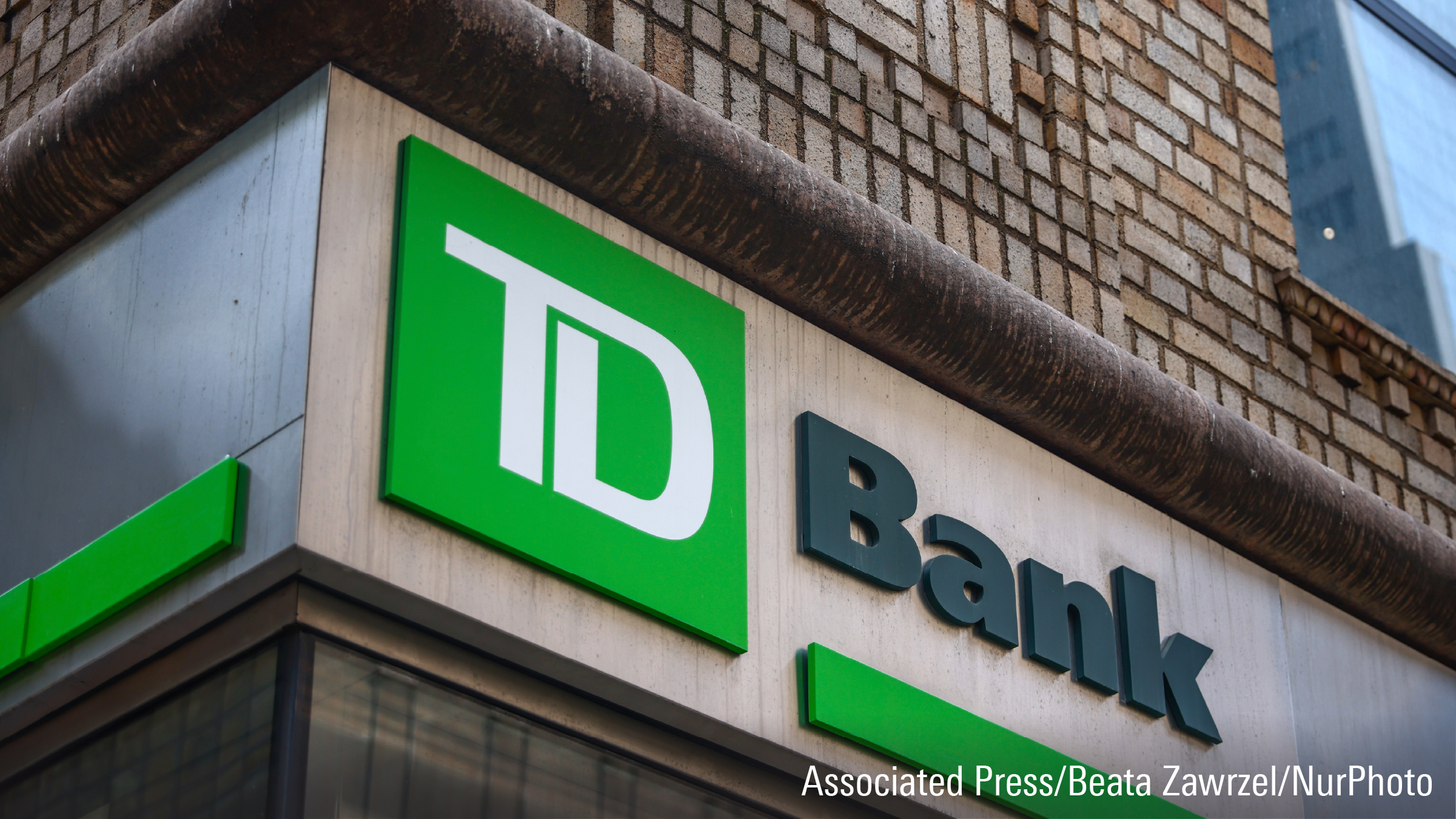 TD Bank logo as seen on a building in Manhattan, New York, United States of America