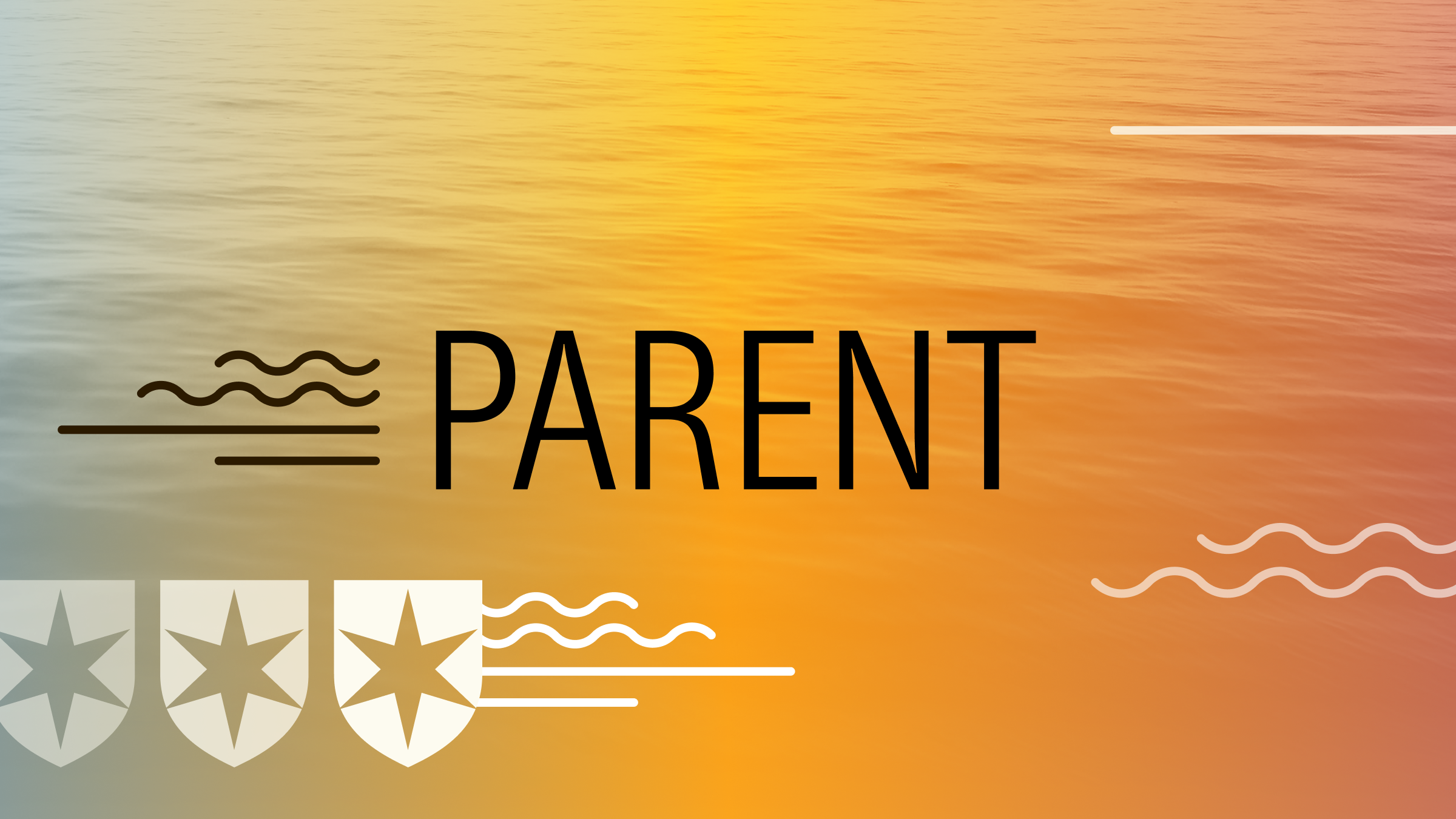 Water background with the word ‘PARENT,’ wave graphics, and three Morningstar Medalist Ratings icons.