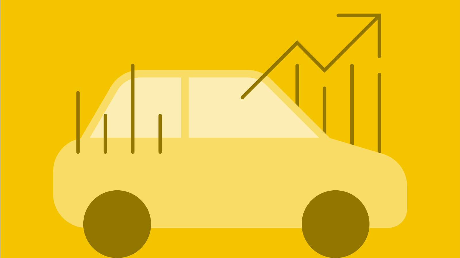 A decorative image of a car used to represent the theme of the content, the US auto market.