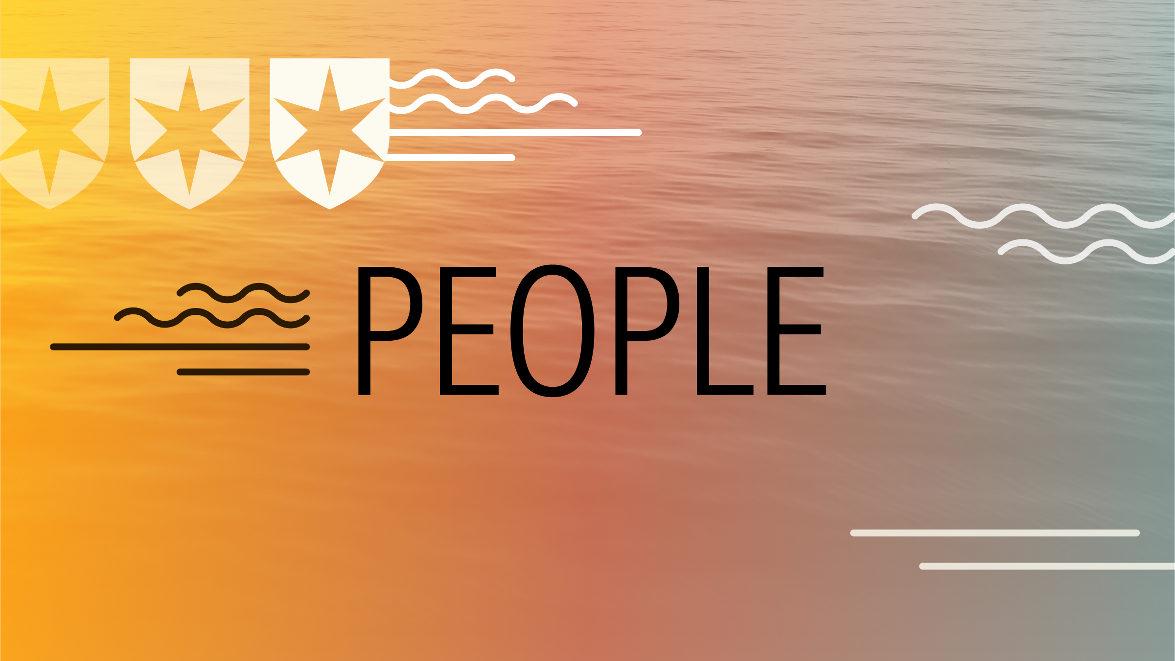 Water background with the word ‘PEOPLE,’ wave graphics, and three Morningstar Medalist Ratings icons.