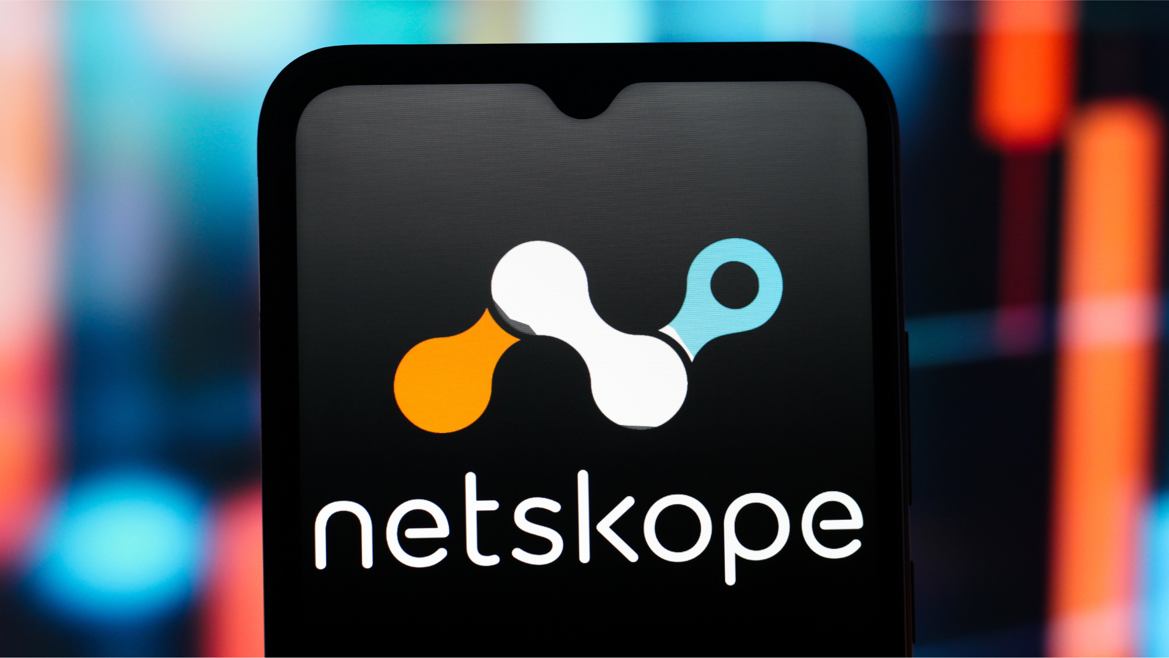 In this photo illustration, the Netskope logo is seen displayed on a smartphone screen.
