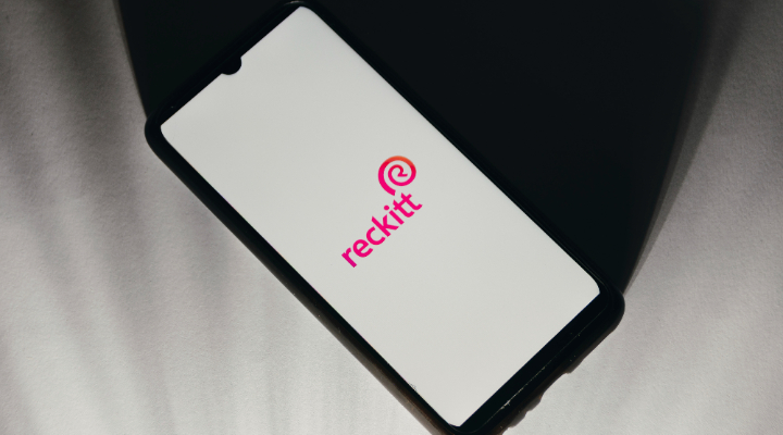 Reckitt&apos;s logo on a smartphone