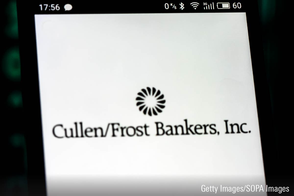 Gullen/Frost Bankers logo seen displayed on a smartphone.