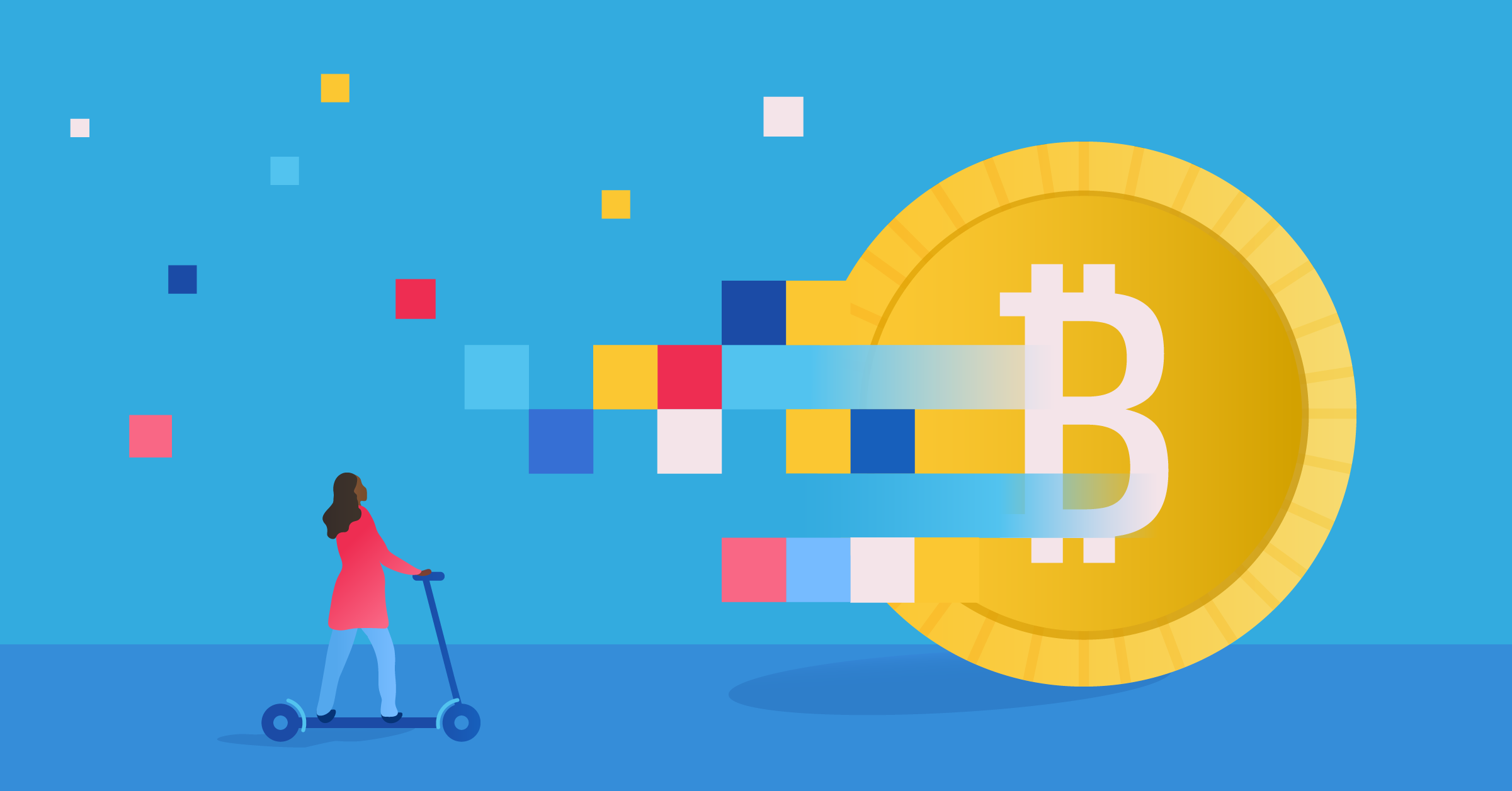 Bitcoin pixelated illustration