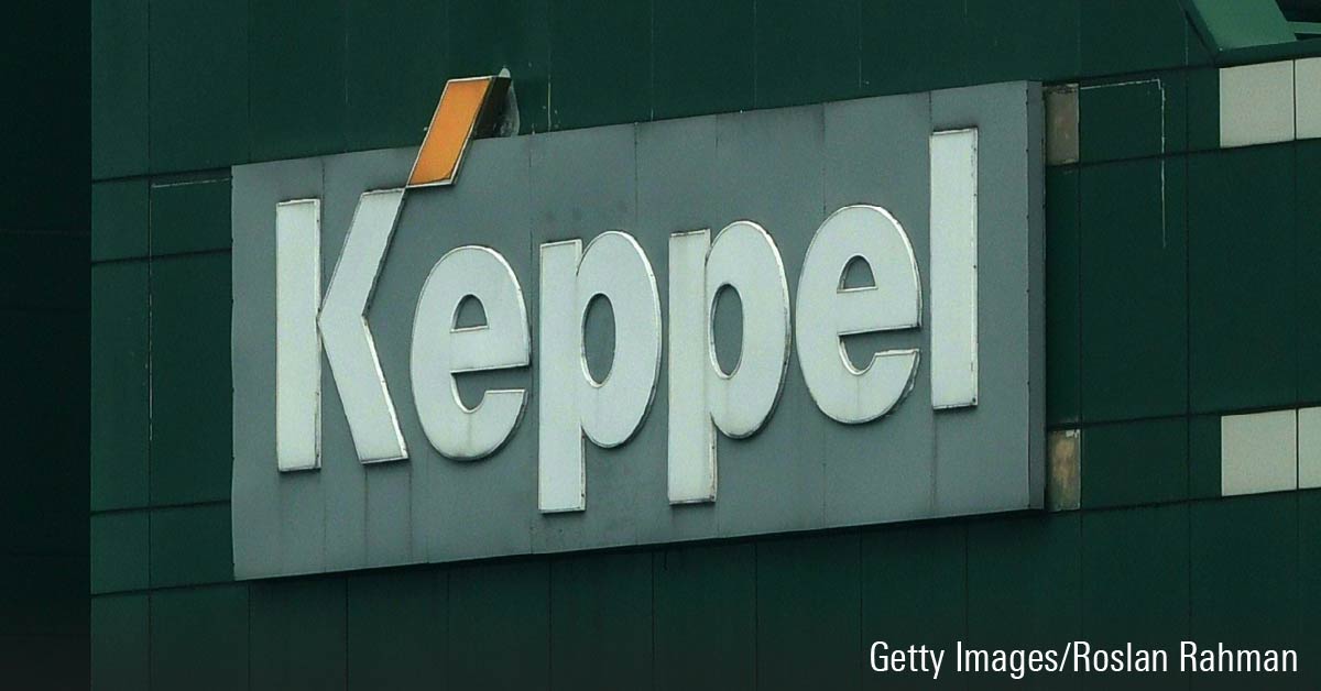 Keppel logo displayed on its building in Singapore.