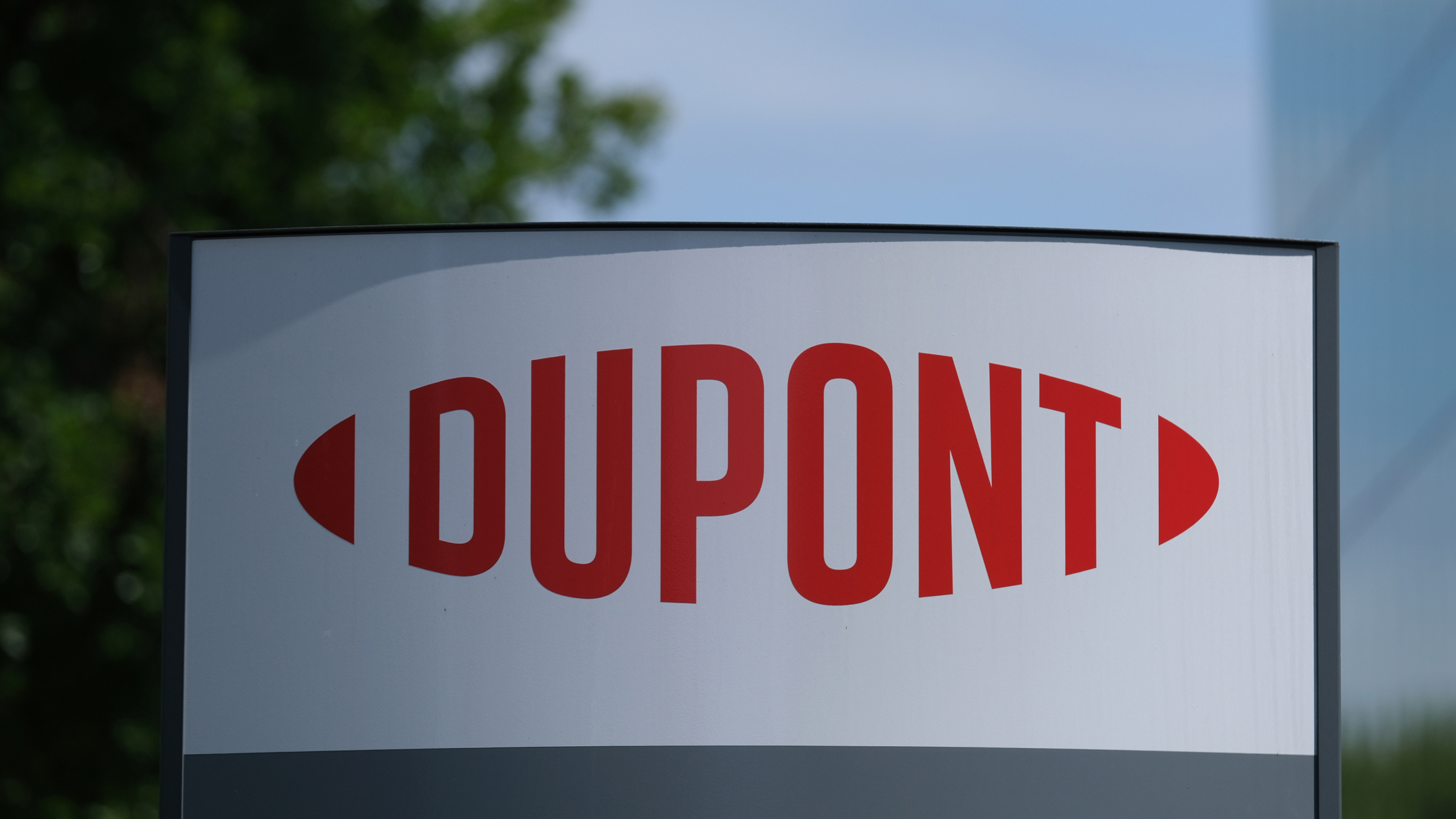 A logo of DuPont is pictured outside the DuPont Industrial Biosciences' facility.