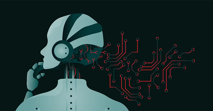 technology illustration with robot