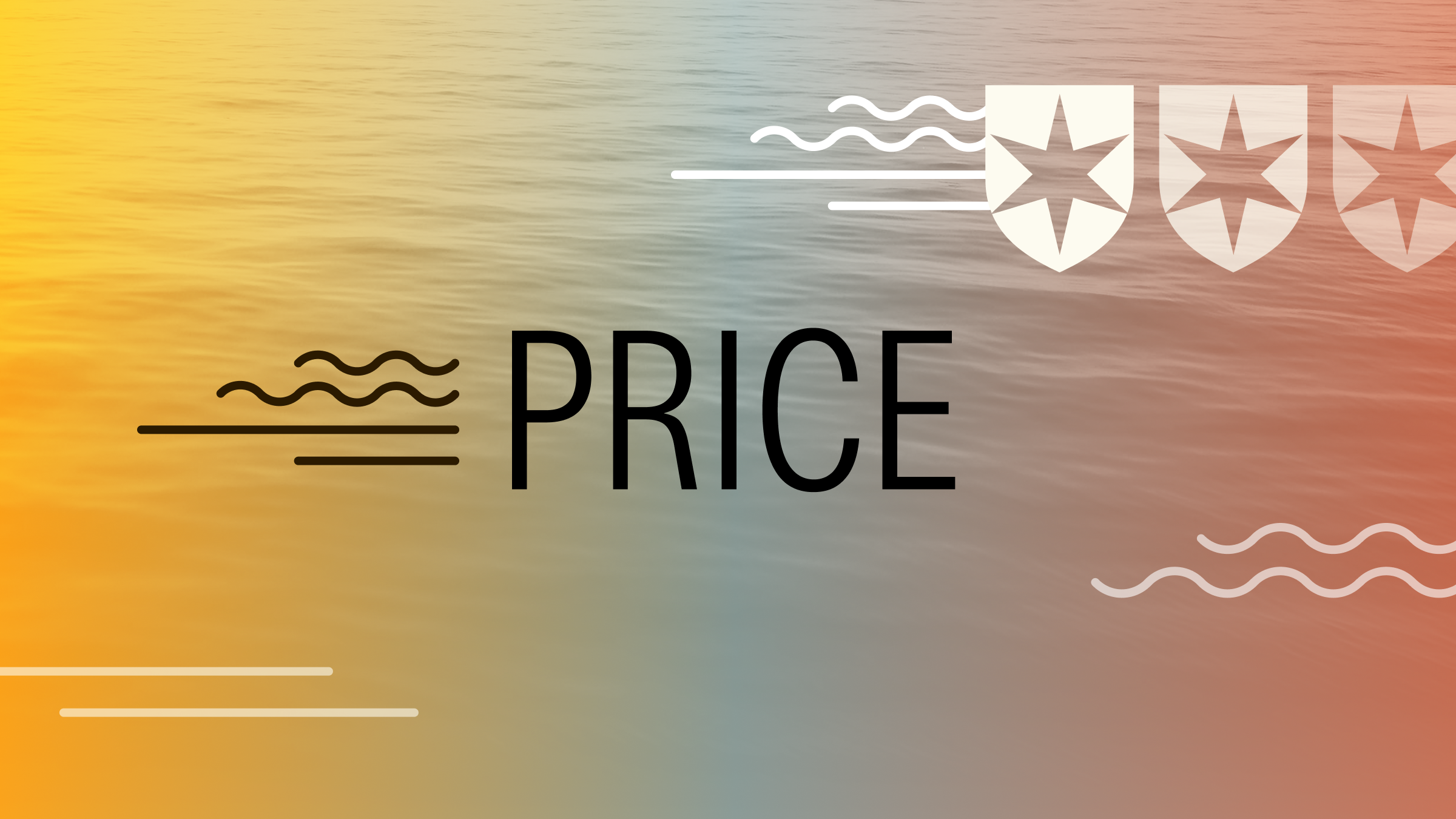 Water background with the word ‘PRICE,’ wave graphics, and three Morningstar Medalist Ratings icons.