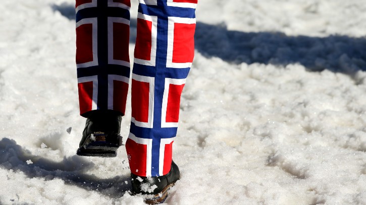 Norwegian walking in snow