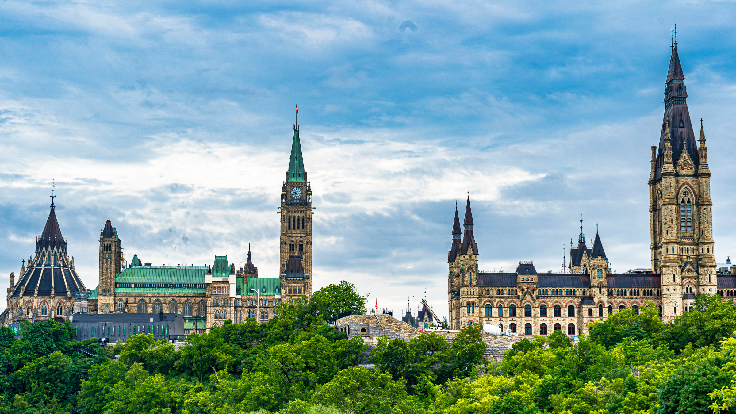 Exterior of Canada's Parliament Hill.