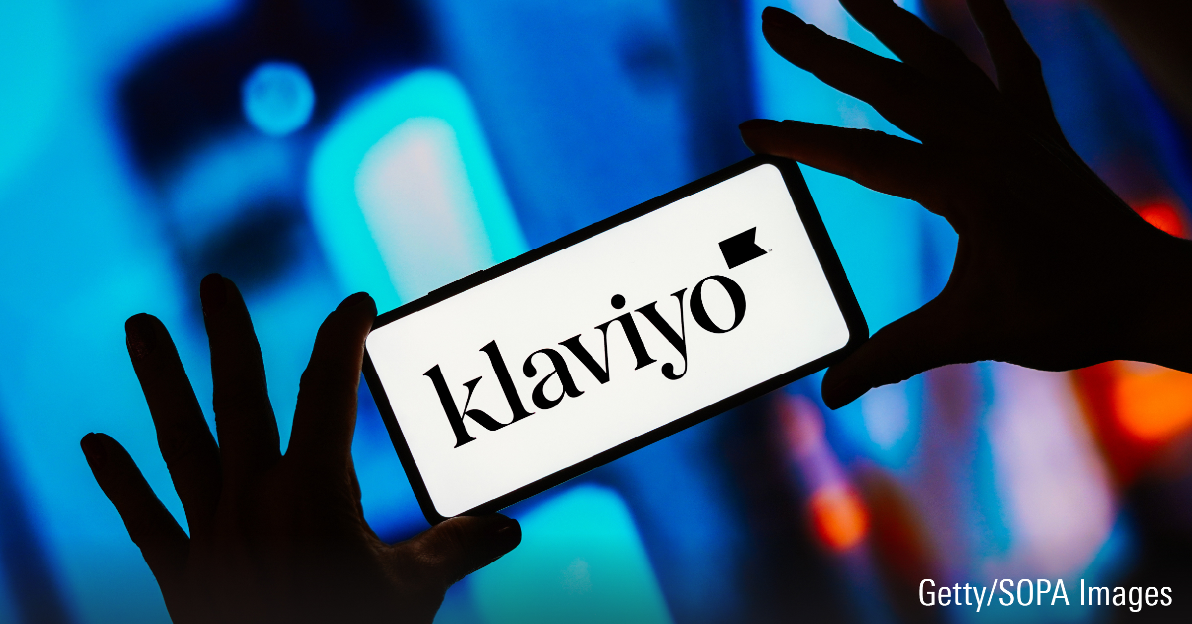 In this photo illustration, the Klaviyo logo seen displayed on a smartphone.