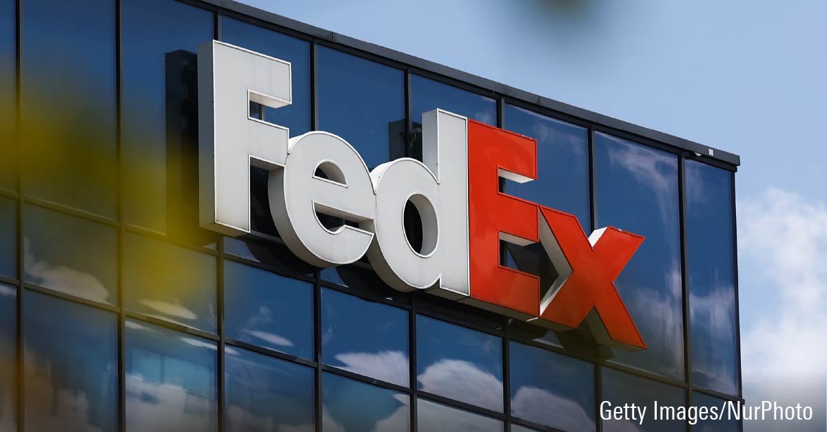 FedEx logo is seen on an office building in Krakow, Poland.