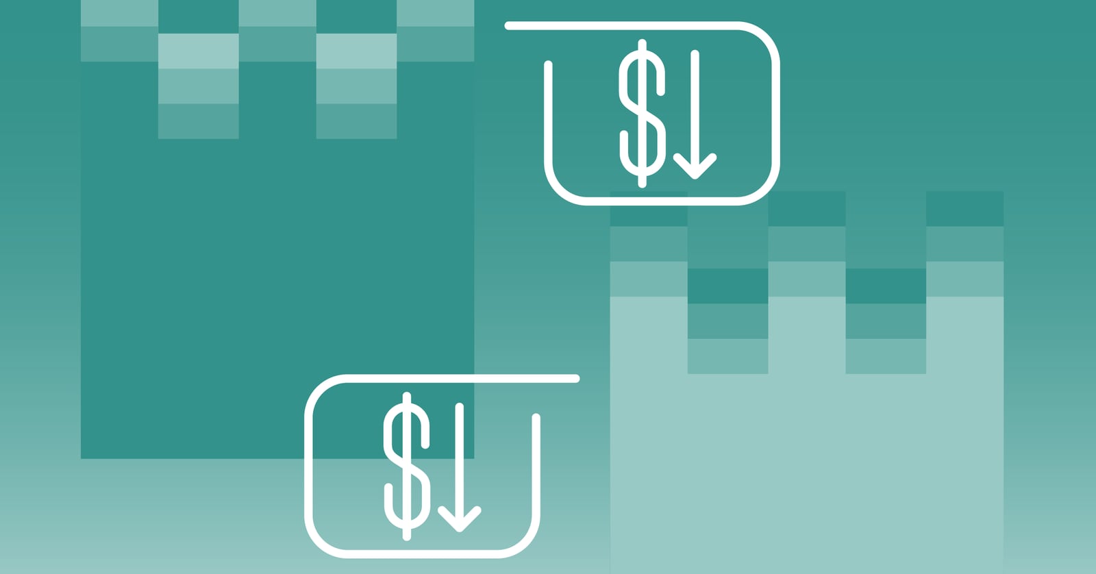 Up and down arrows with dollar signs