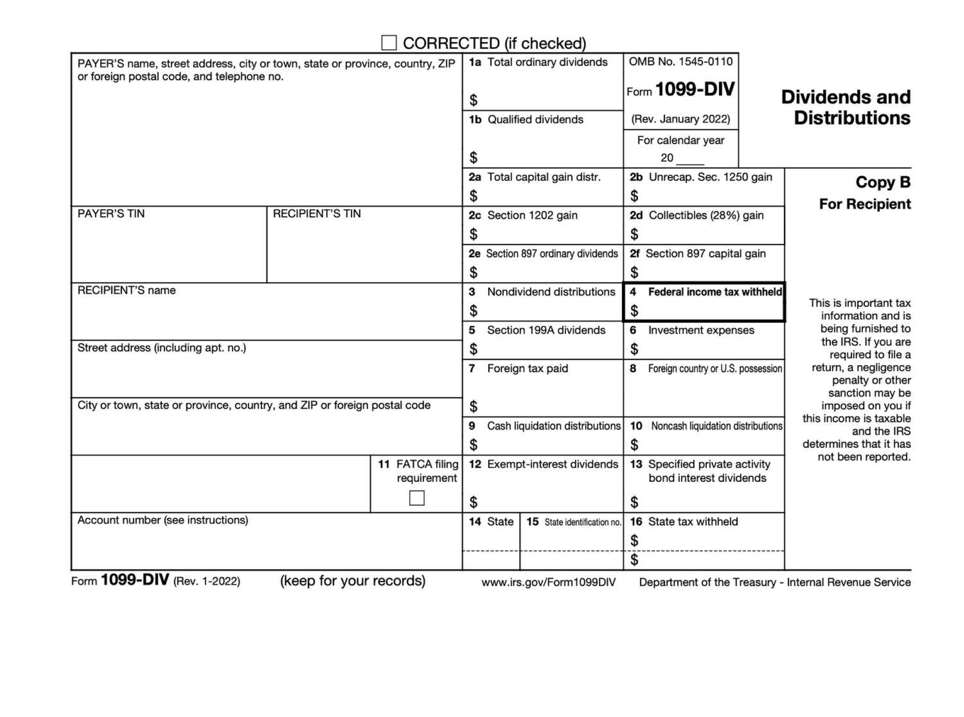 1099 Form Example