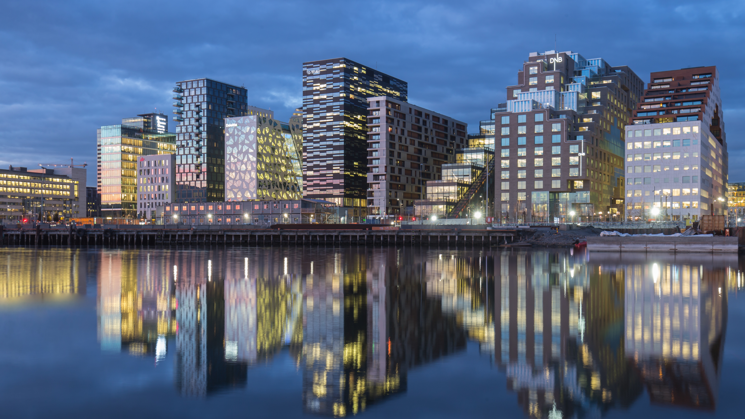 Exterior of business district in Oslo.