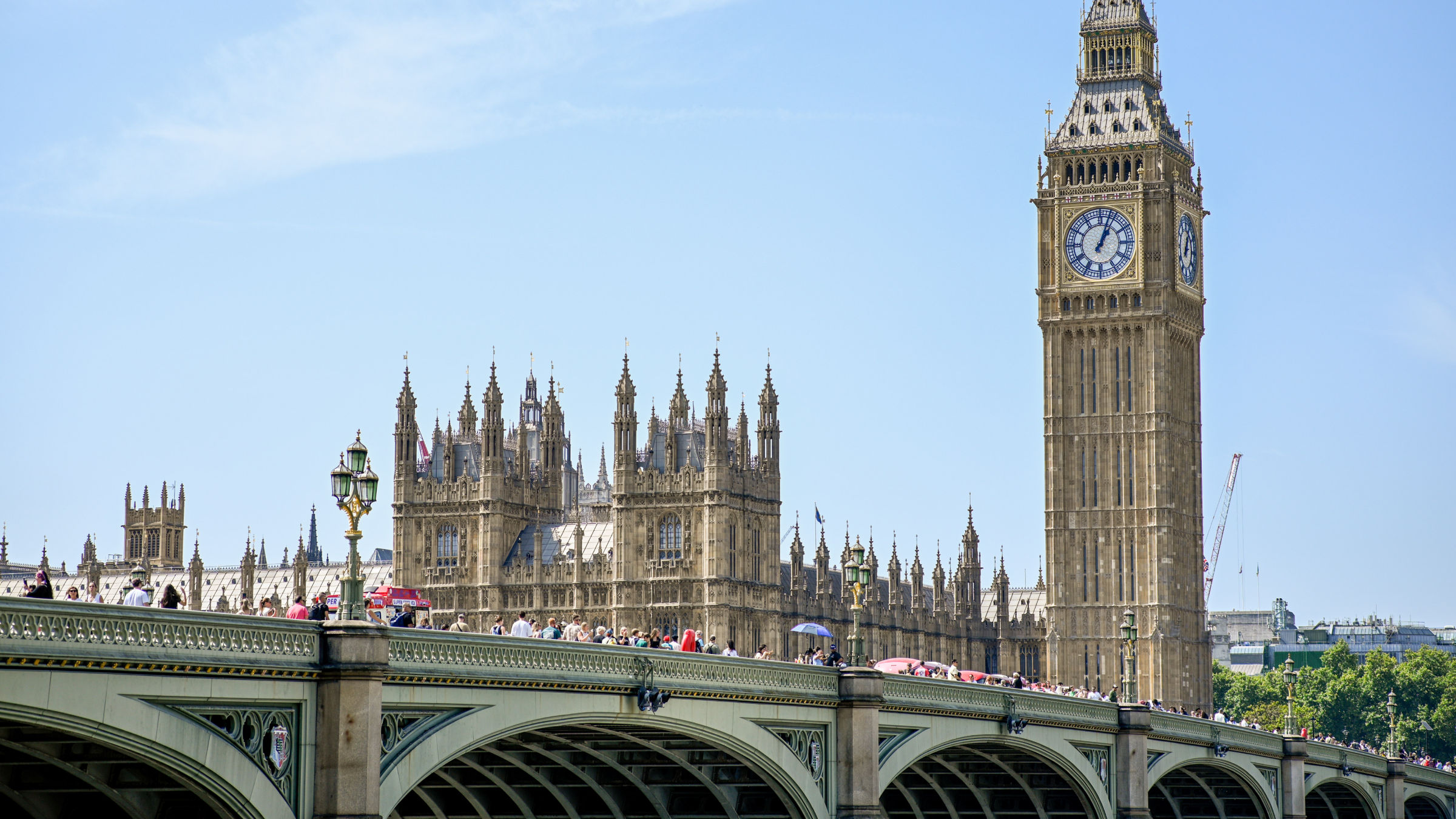 The Houses of Parliament, the Palace of Westminster and clock tower aka Big Ben