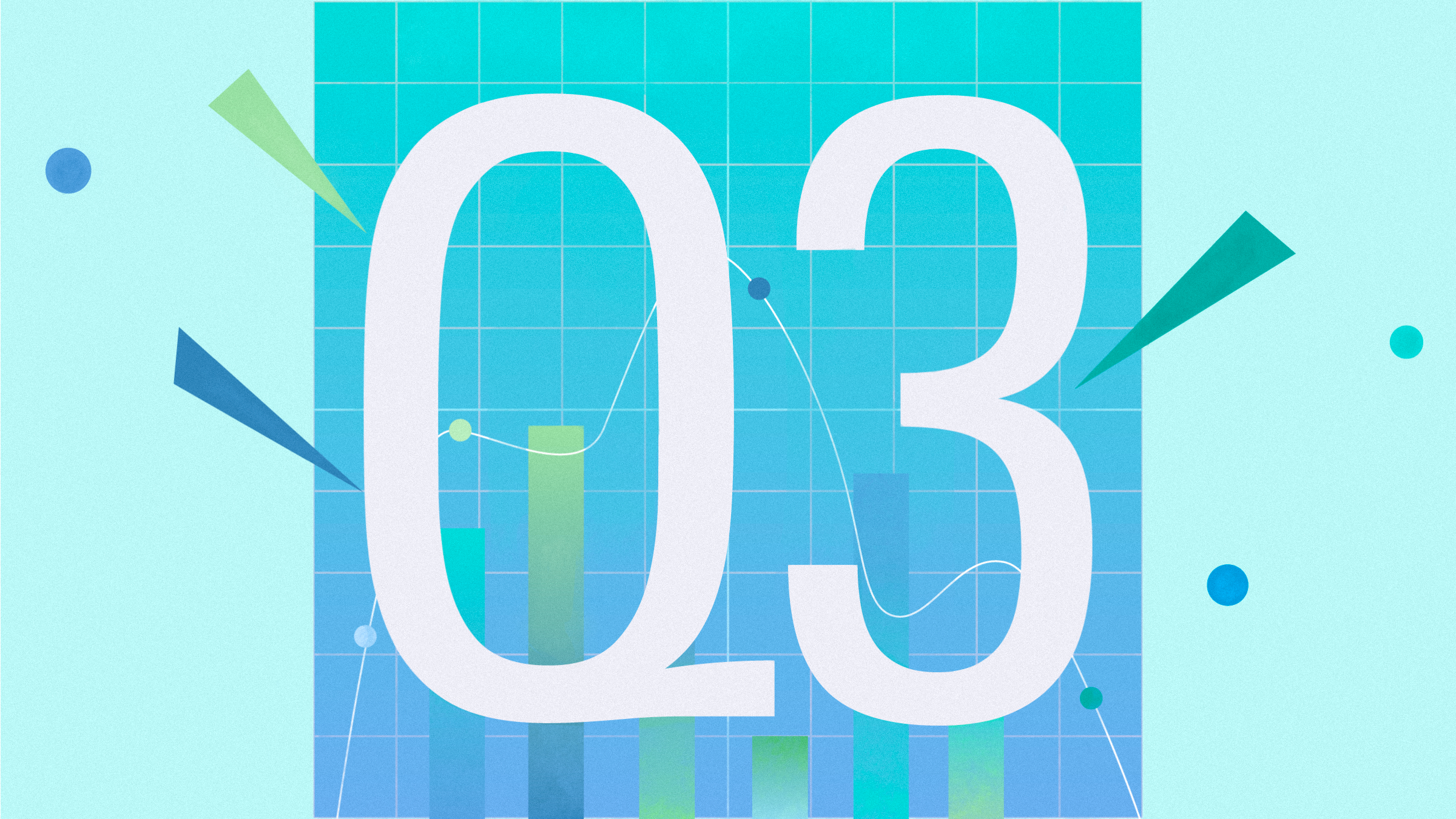 Illustration of chart elements with 'Q3' at the center