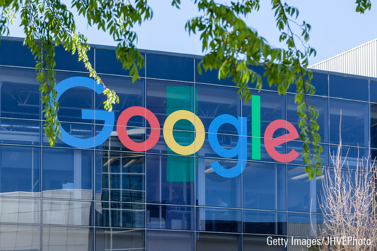 The Google sign outside Alphabet Headquarters
