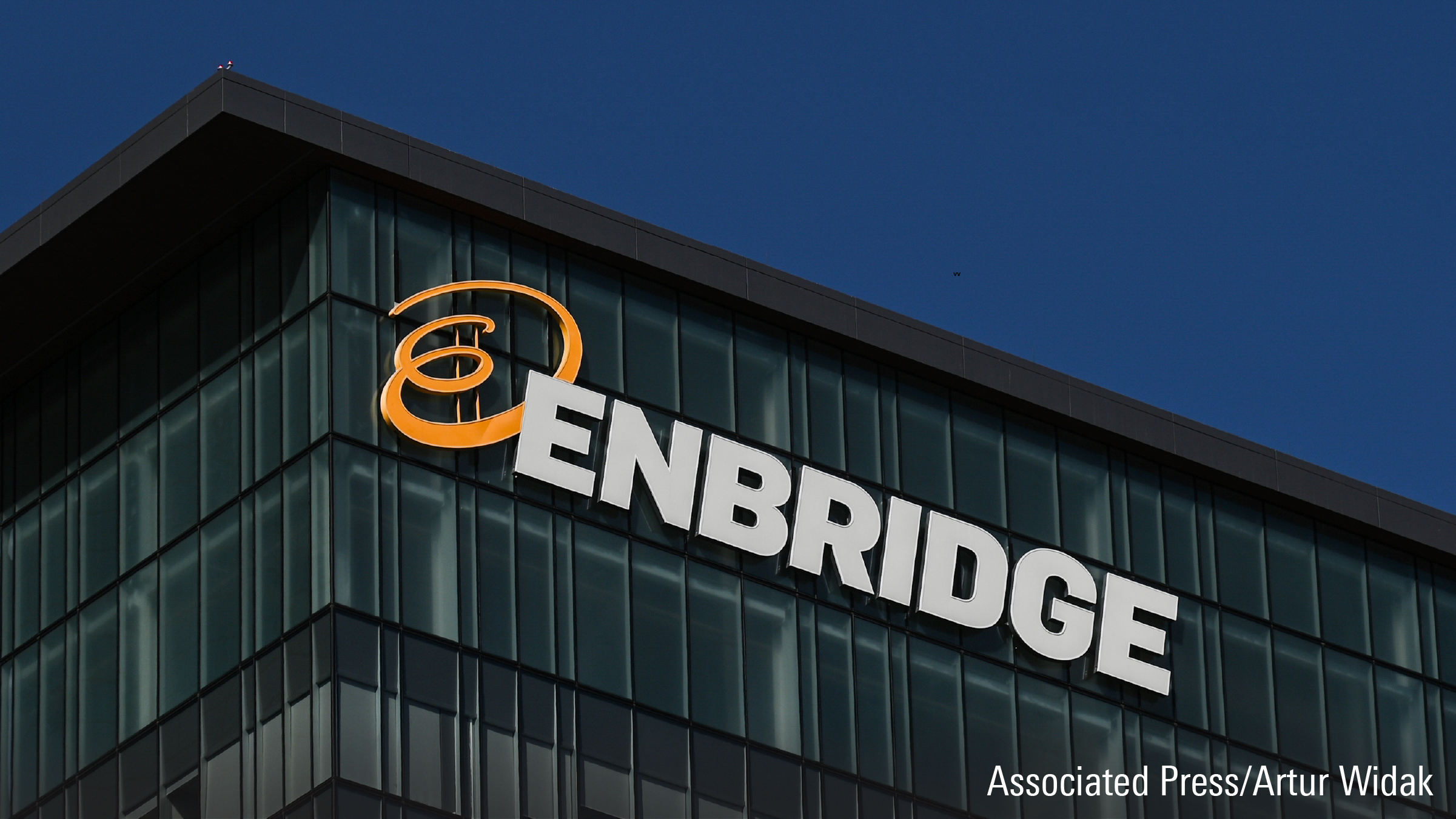 Logo of Enbridge Inc. a multinational pipeline company headquartered in Calgary.