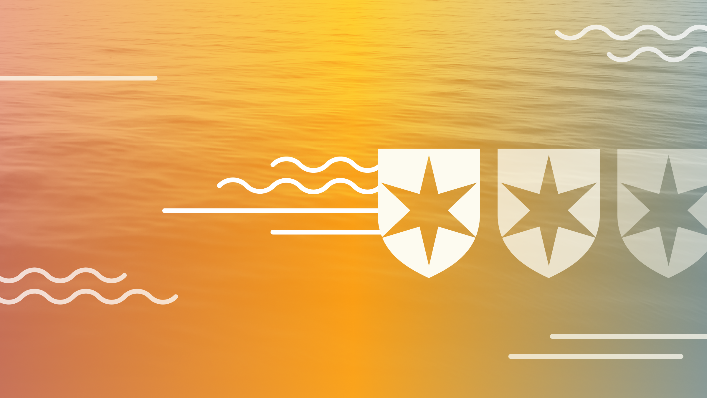 An image of water with gradient overlay, Morningstar Medalist Ratings, and wave patterns.