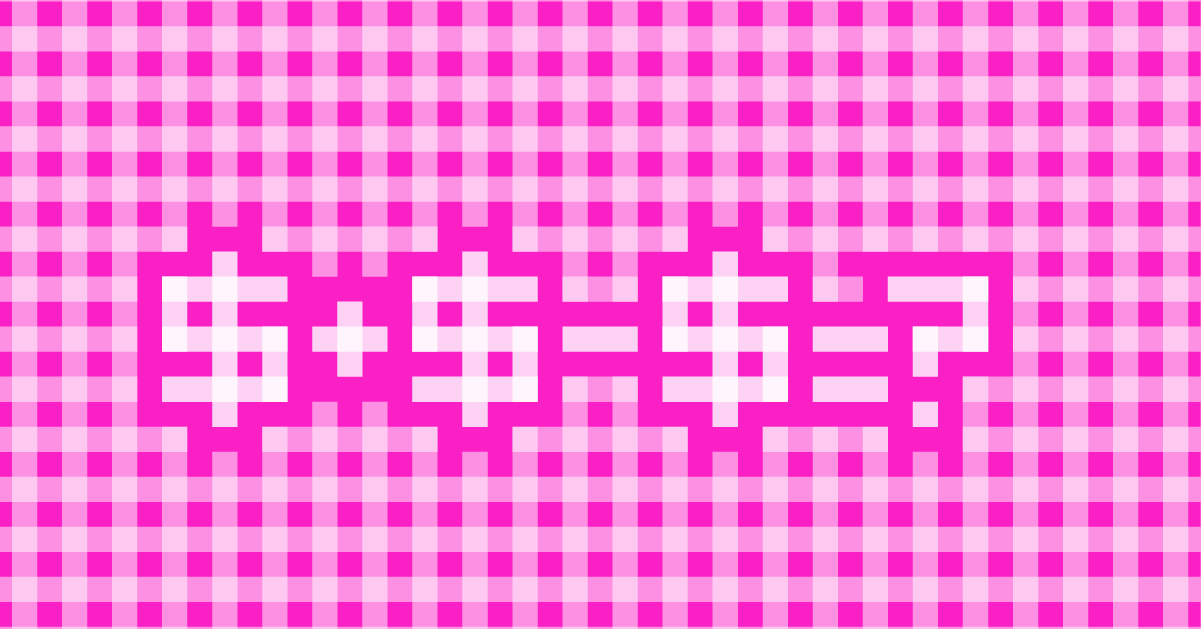 Illustration of dollar signs on pink checkered background