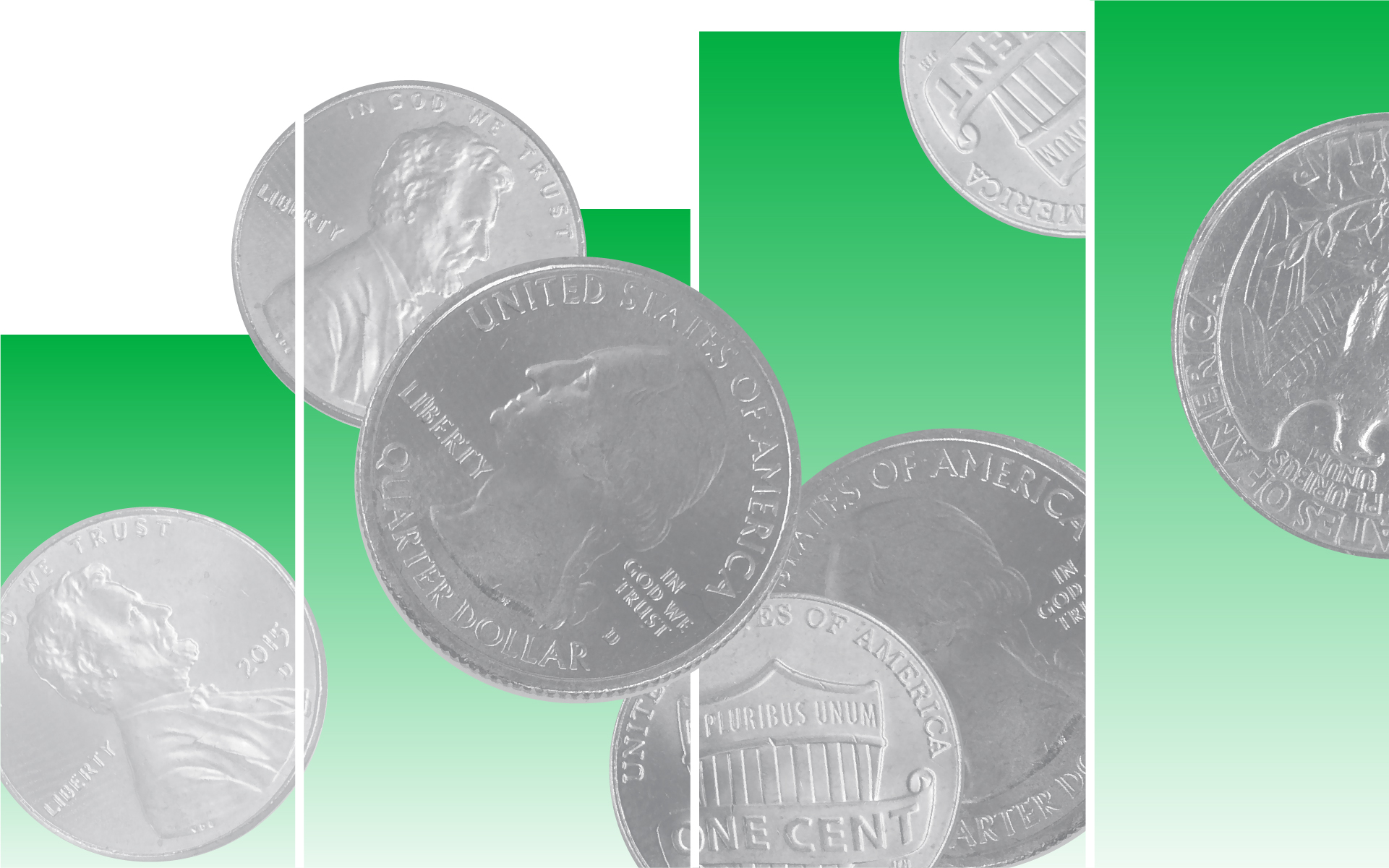 An illustrative representation of stock dividends, featuring images of coins.