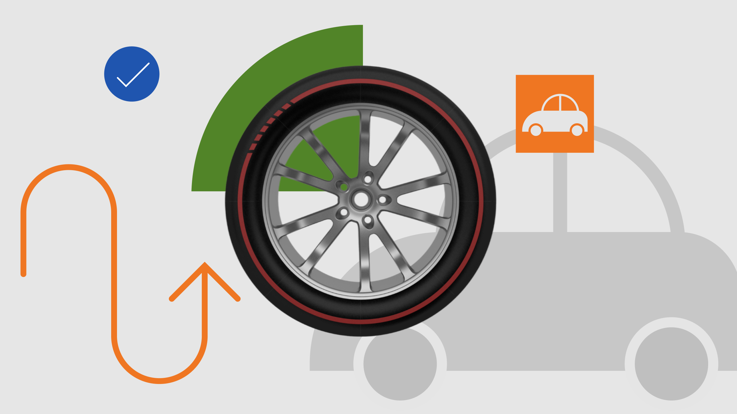 Illustration de collage pour le secteur de la consommation cyclique avec un pneu de voiture.